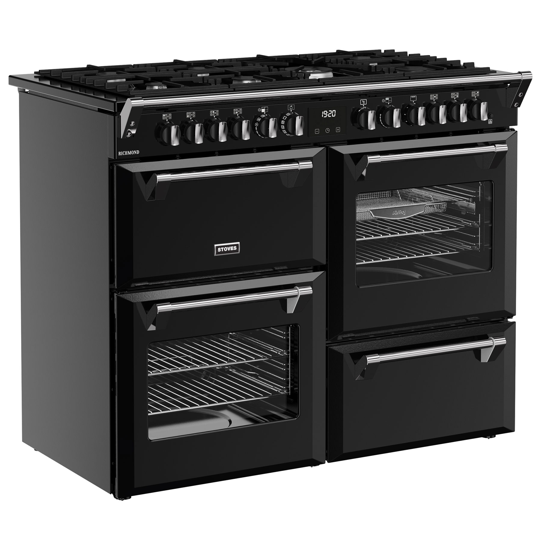 Stoves 444411862 110cm Wide Richmond Dual Fuel Range Cooker in Black, photo 3