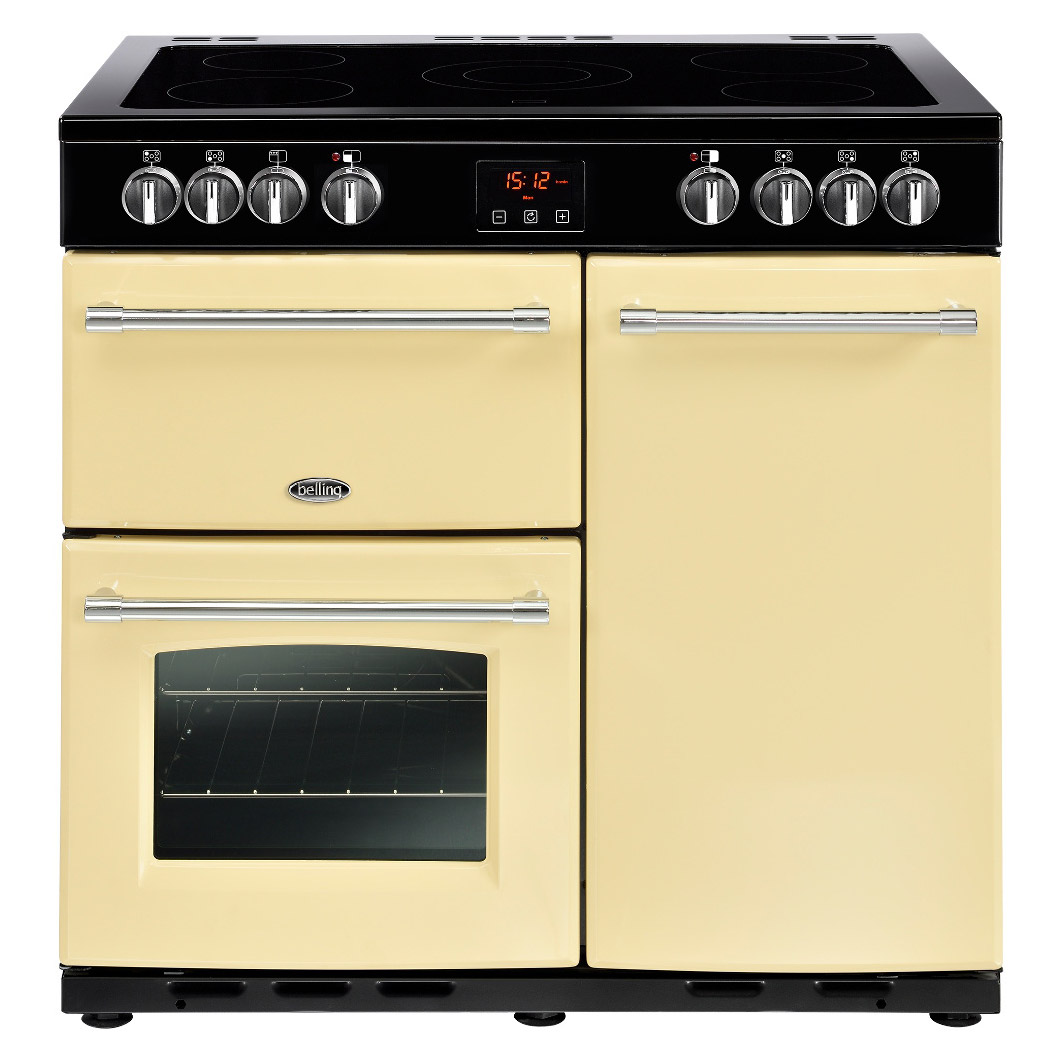 Image of Belling 444444126 90cm Wide Farmhouse Ceramic Range Cooker in Cream