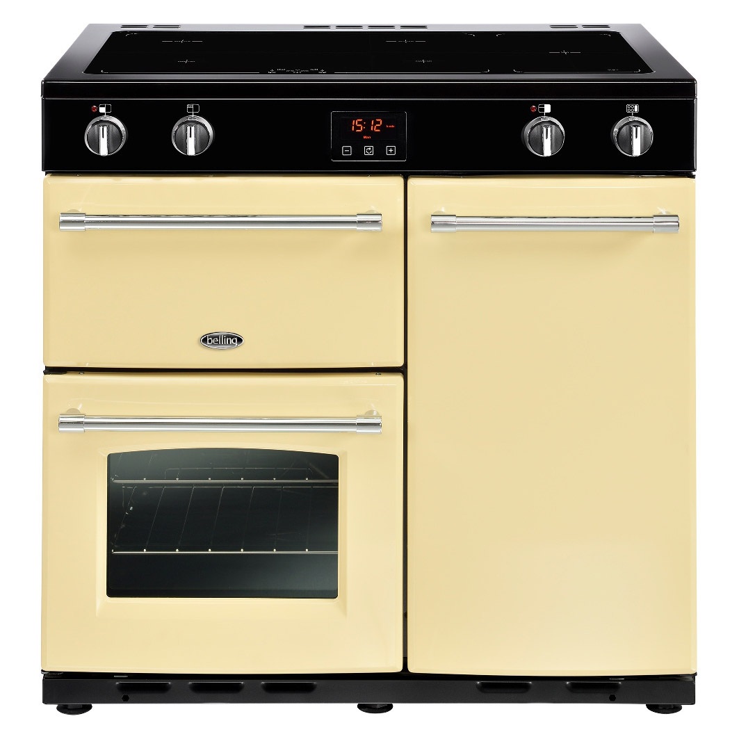 Image of Belling 444444132 90cm Wide Farmhouse Induction Range Cooker in Cream