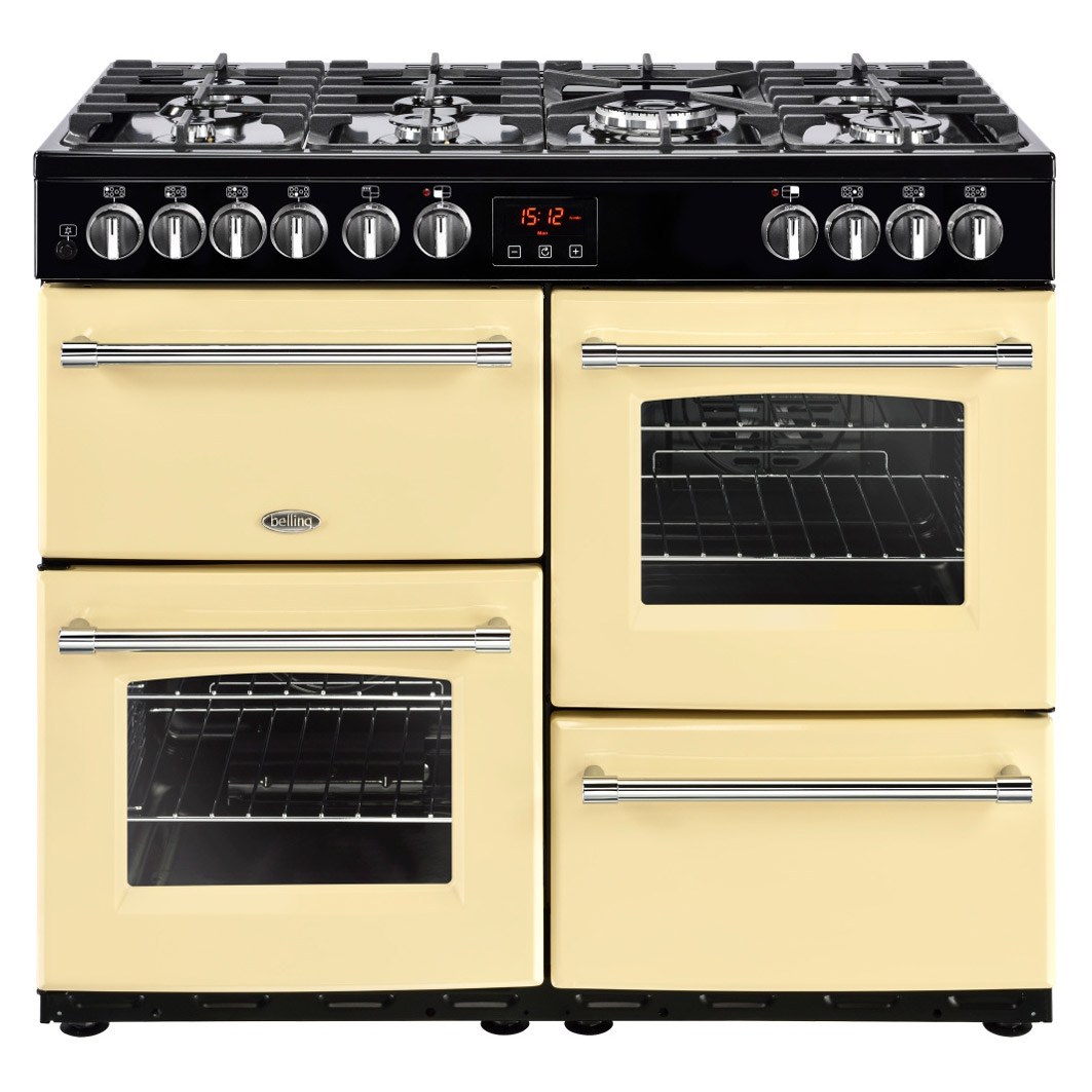 Image of Belling 444444135 100cm Wide Farmhouse Duel Fuel Range Cooker in Cream