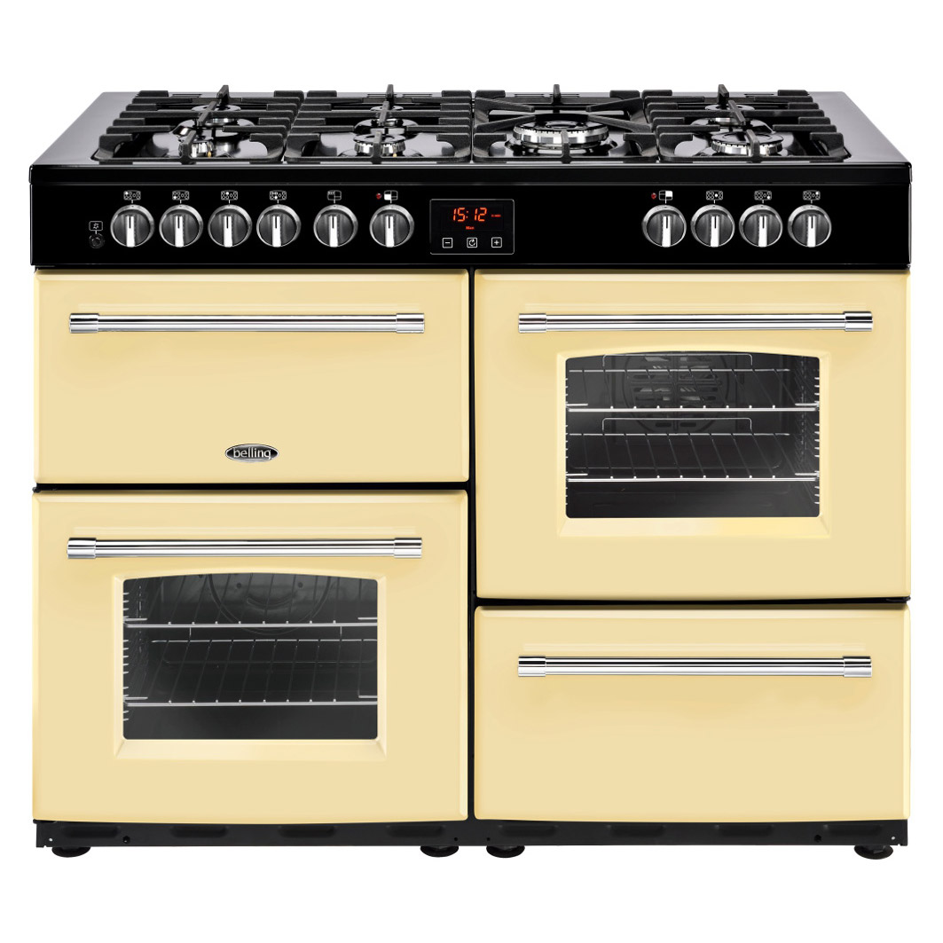 Image of Belling 444444147 110cm Farmhouse 110DFT Dual Fuel Range Cooker in Cre