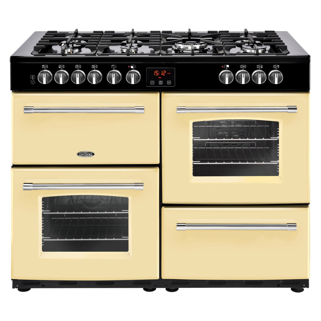 Image of Belling 444444147 110cm Wide Farmhouse Duel Fuel Range Cooker in Cream