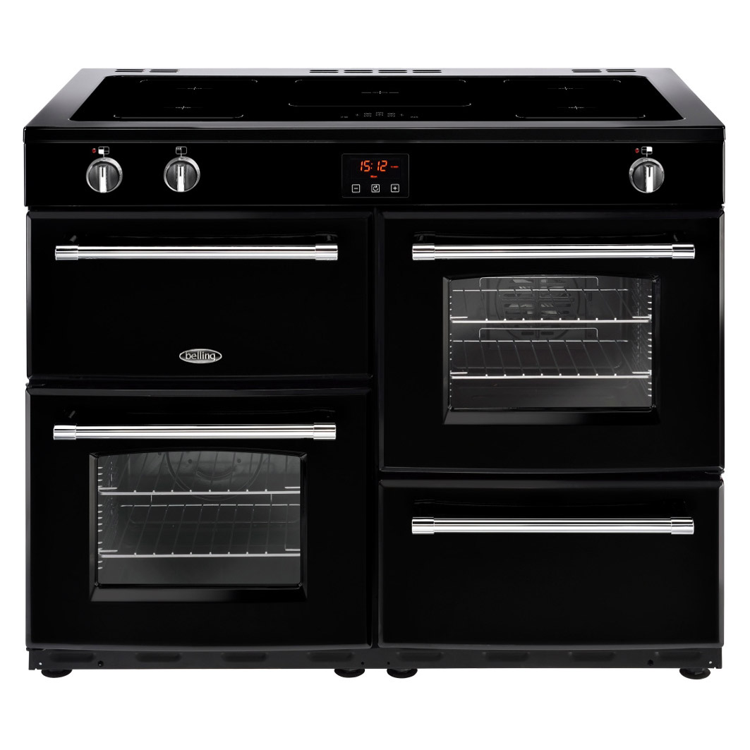 Image of Belling 444444154 110cm Wide Farmhouse Induction Range Cooker in Black