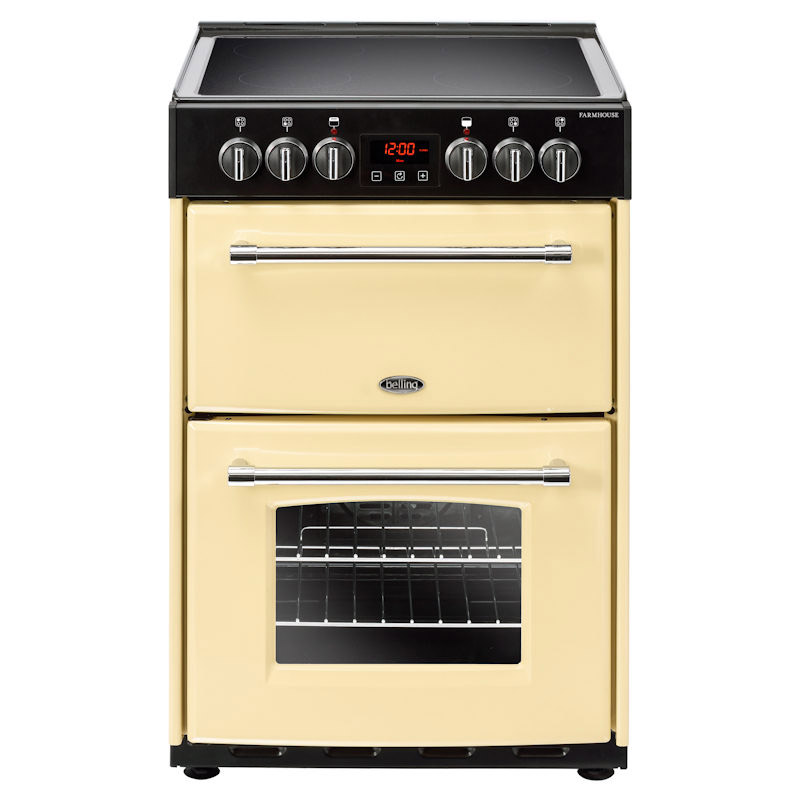 Image of Belling 444444710 60cm Farmhouse Double Oven Cooker in Cream Ceramic H