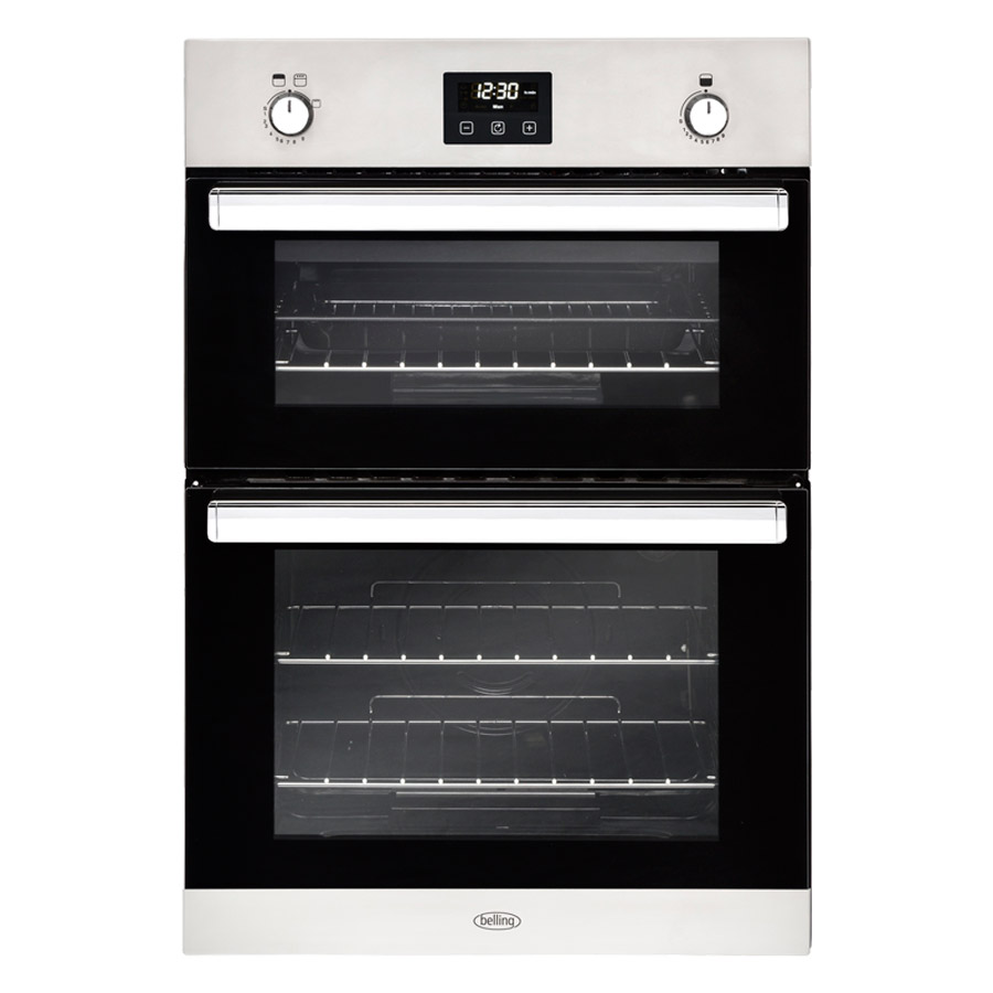 Image of Belling 444444795 Built In Gas Double Oven in St Steel Programmable Ti