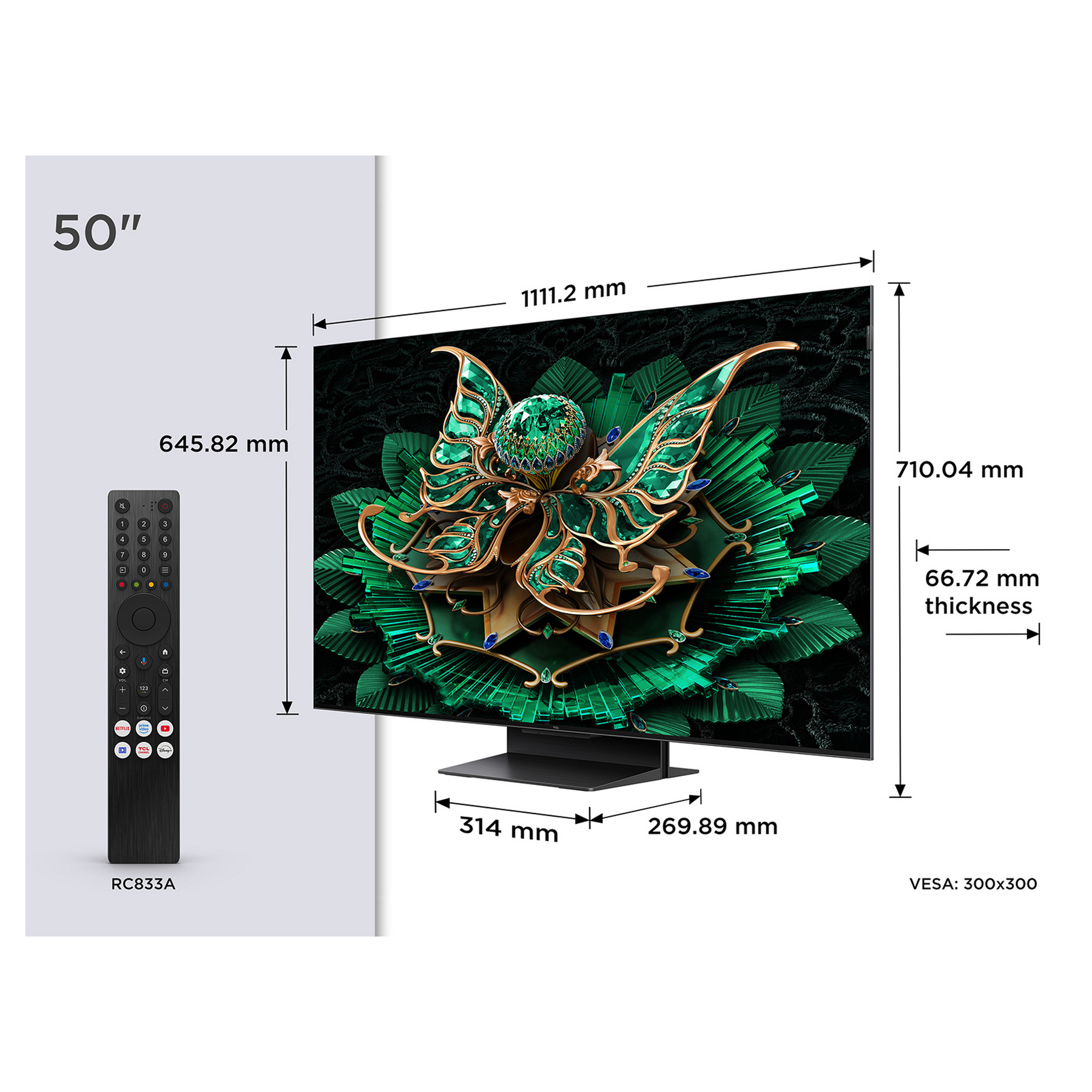 TCL 50C7K UK 50 4K Ultra HD HDR Smart QD Mini LED TV Dolby Vision IQ D, photo 2
