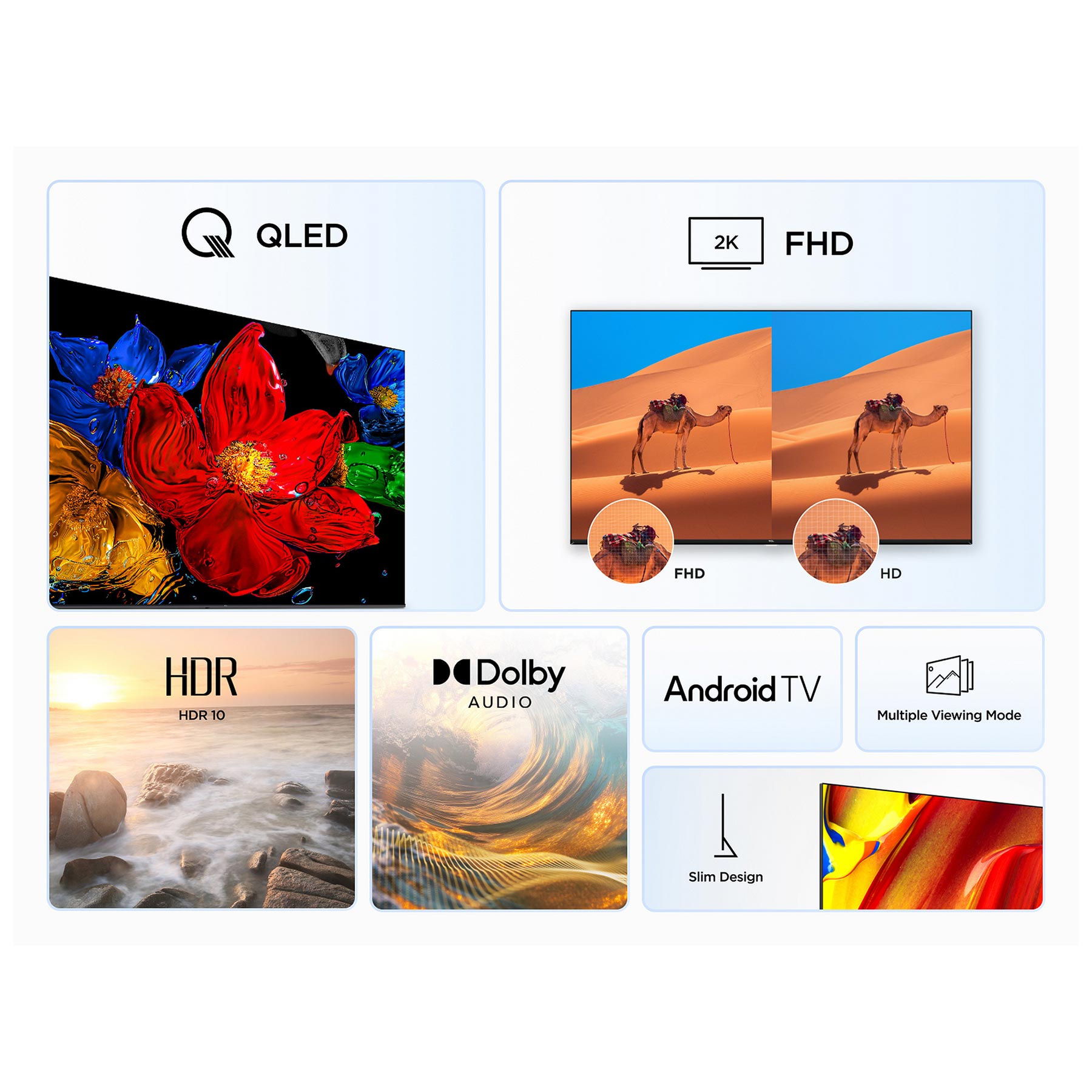 TCL 50V5C UK 50 Full HD 1080p HDR Smart QLED TV HDR10 Dolby Audio, photo 3
