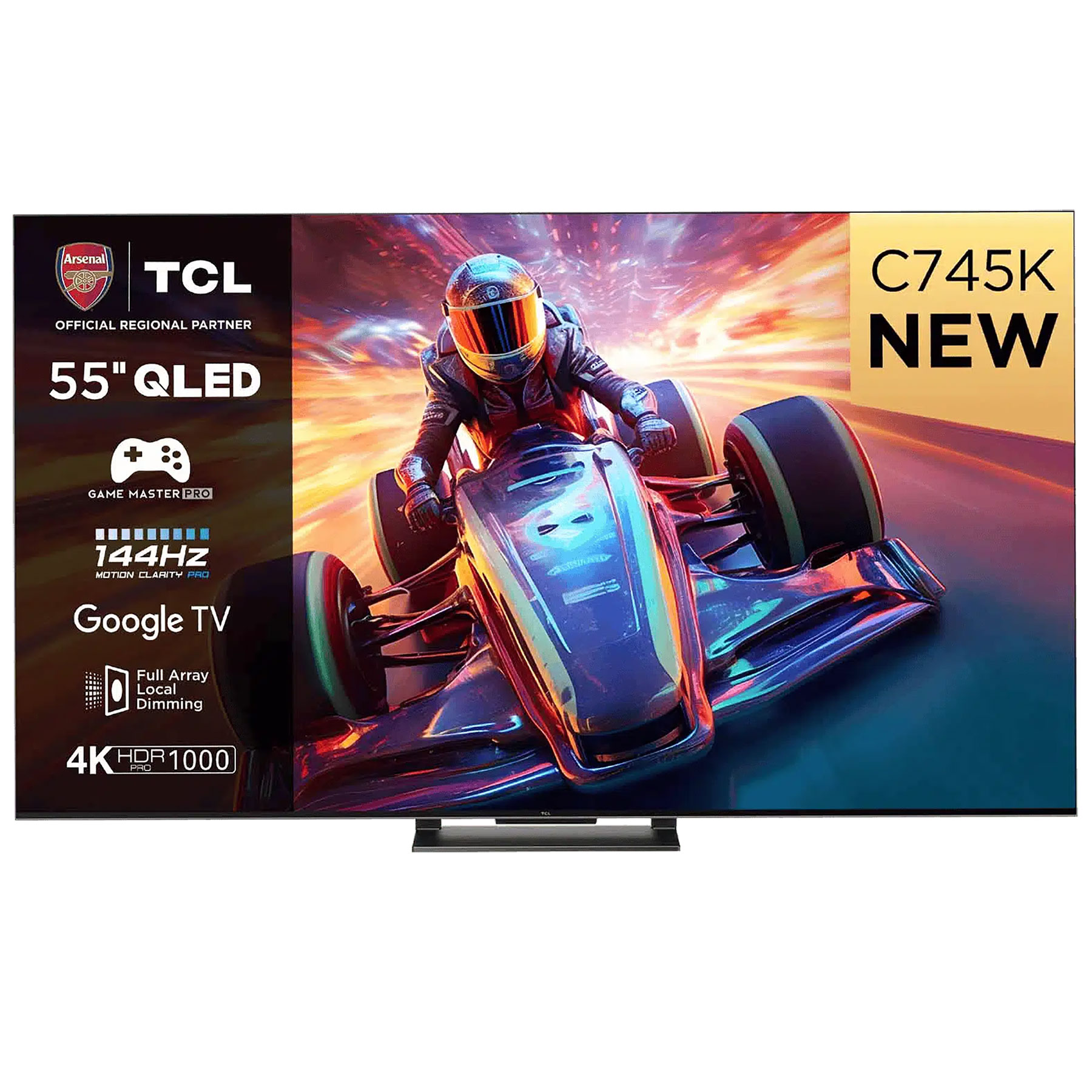 TCL 55C745K 55 4K HDR Smart Gaming QLED TV Dolby Vision IQ Atmos