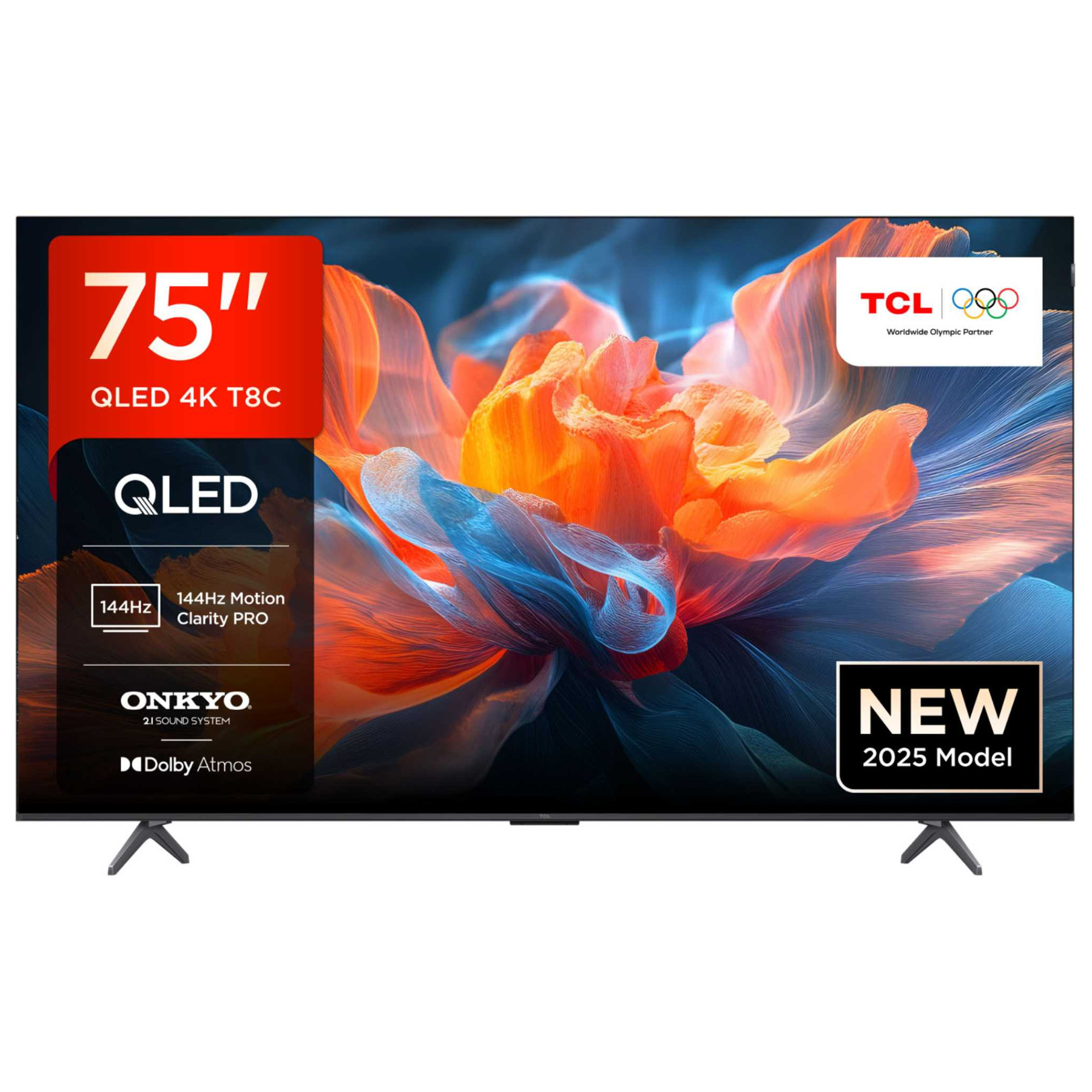 TCL 75T8C UK 75 4K Ultra HD HDR Smart QLED TV Dolby Vision Dolby Atmos