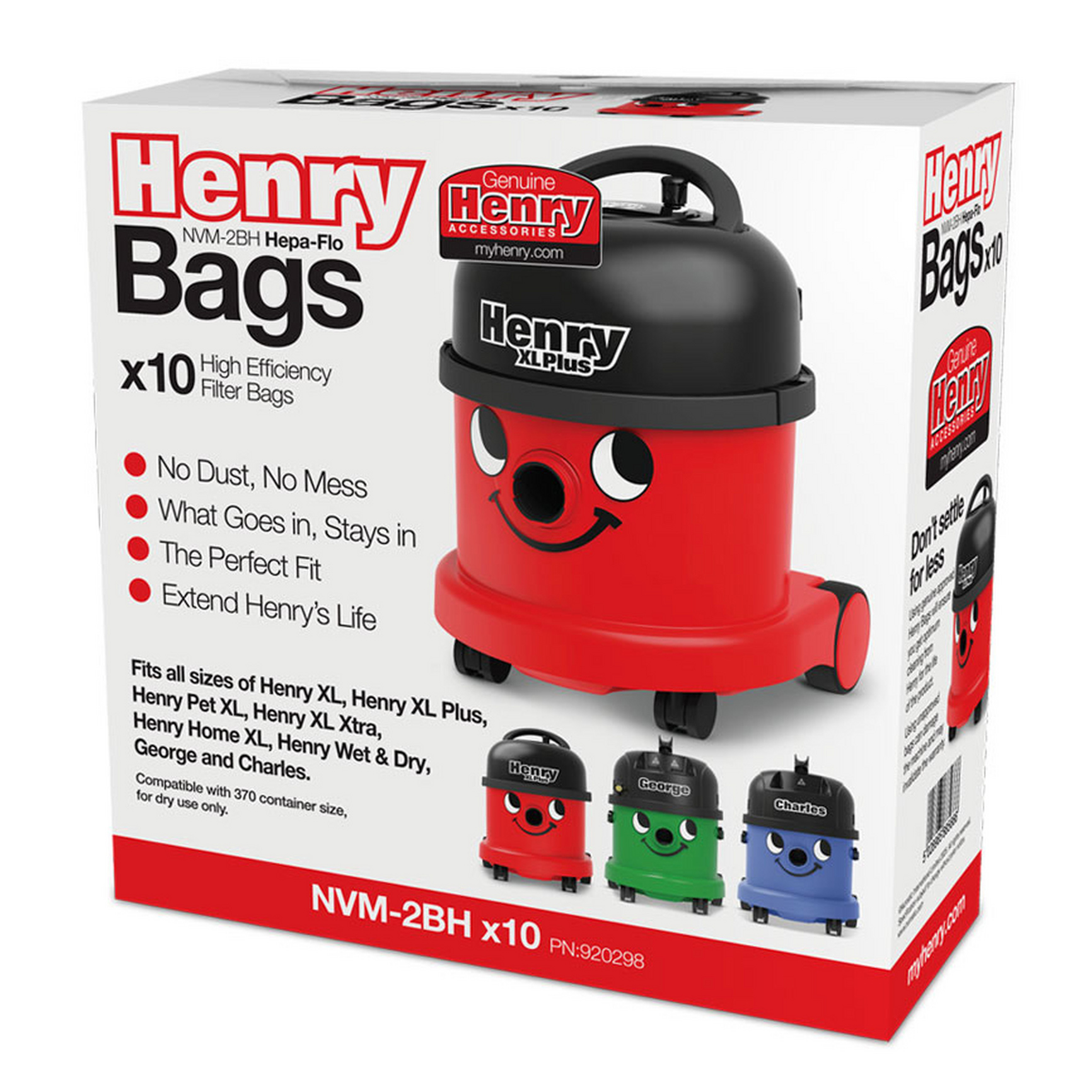 Numatic 920298 Numatic Henry XL HepaFlo Bags White 10 Pack
