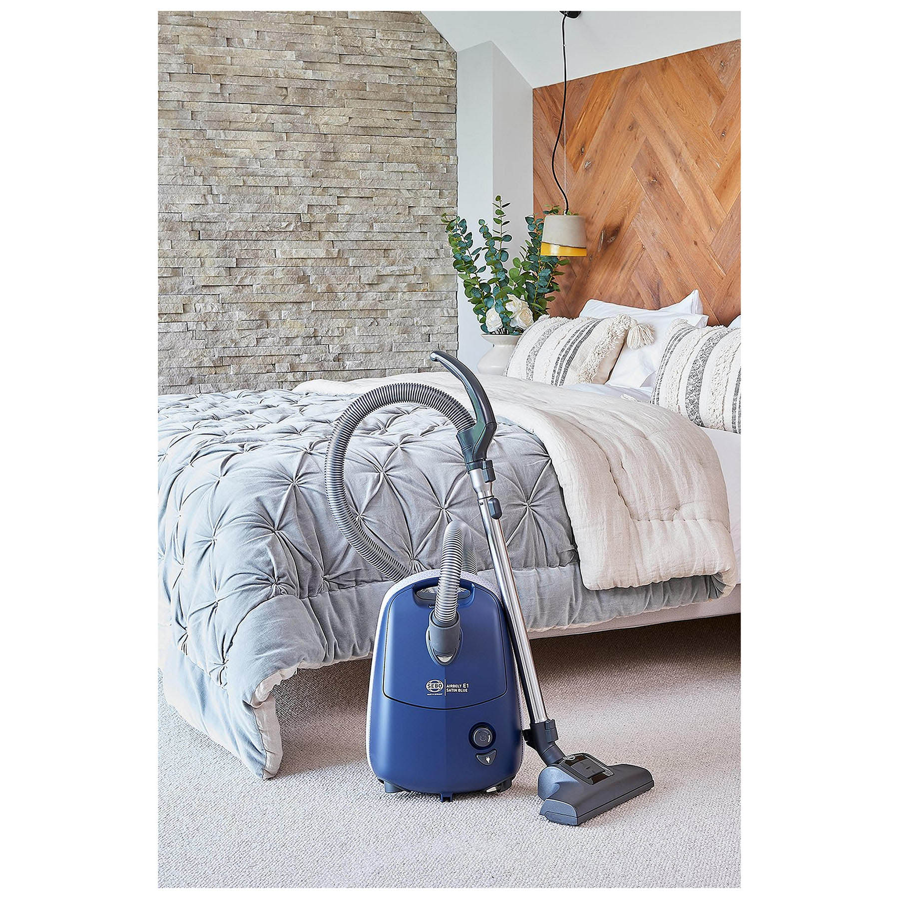 Sebo 92625CI Airbelt E1 Artic Cylinder Vacuum Cleaner Satin Blue