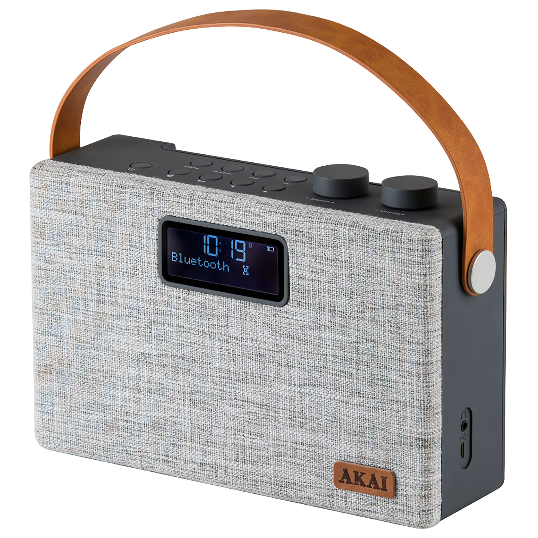 Image of Akai A61029 Sonisk Bluetooth Rechargeable DAB FM Radio Grey