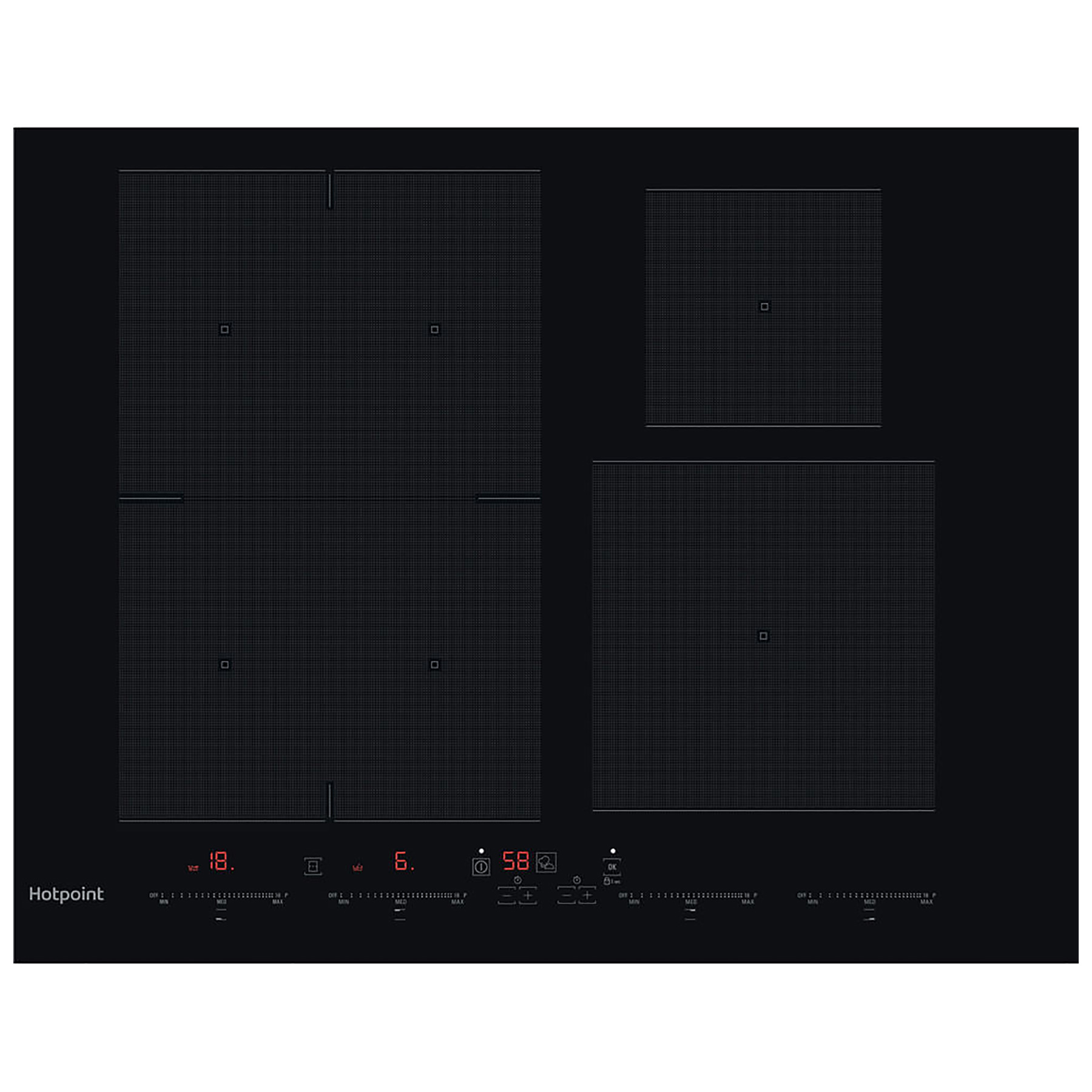 Image of Hotpoint ACO654NE 65cm Induction Hob in Black 4 Zone