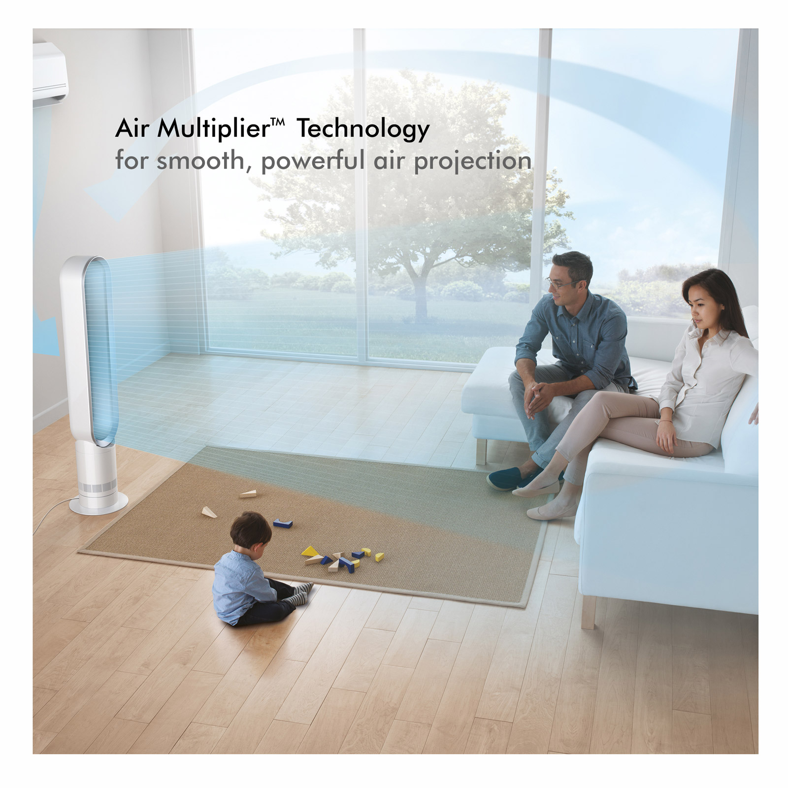 Dyson AM07 WHITE Pure Cool Tower Fan in White Silver Air Multiplier, photo 2