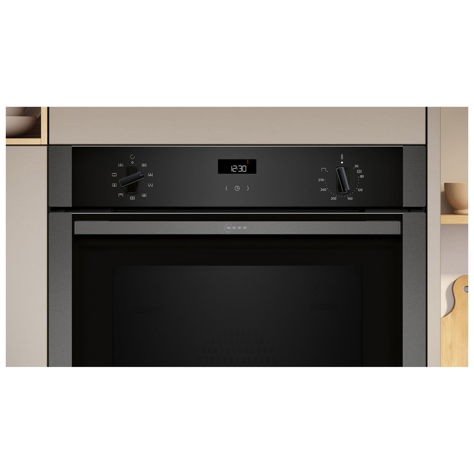 NEFF N50 Single Oven Black with Grey Trim - B1ACE4AG3B