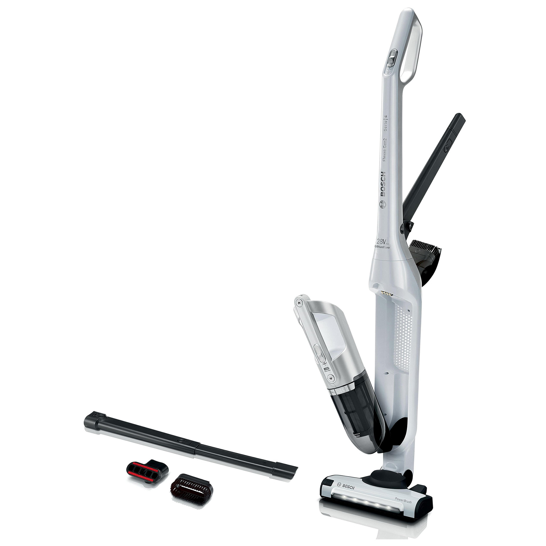 Bosch BBH3280GB Serie 4 Flexxo Cordless Bagless Vacuum Cleaner White
