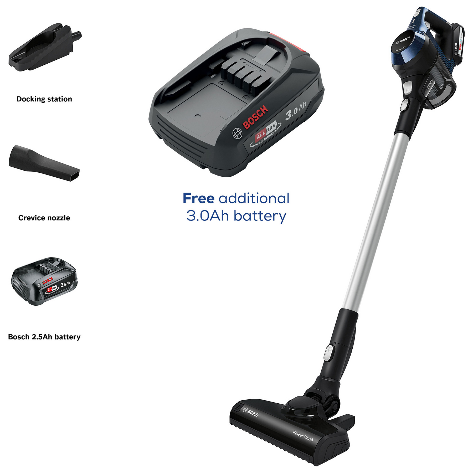 Bosch BBS611GBKIT Series 6 Cordless Stick Vacuum Cleaner PLUS Addition