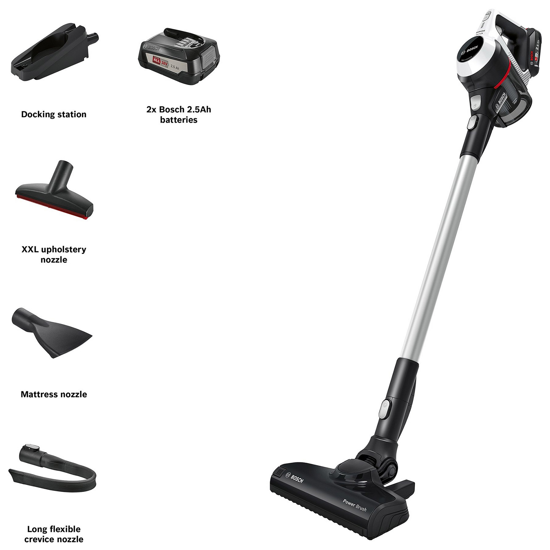 Bosch BCS612GB Series 6 Cordless Stick Vacuum Cleaner in Black