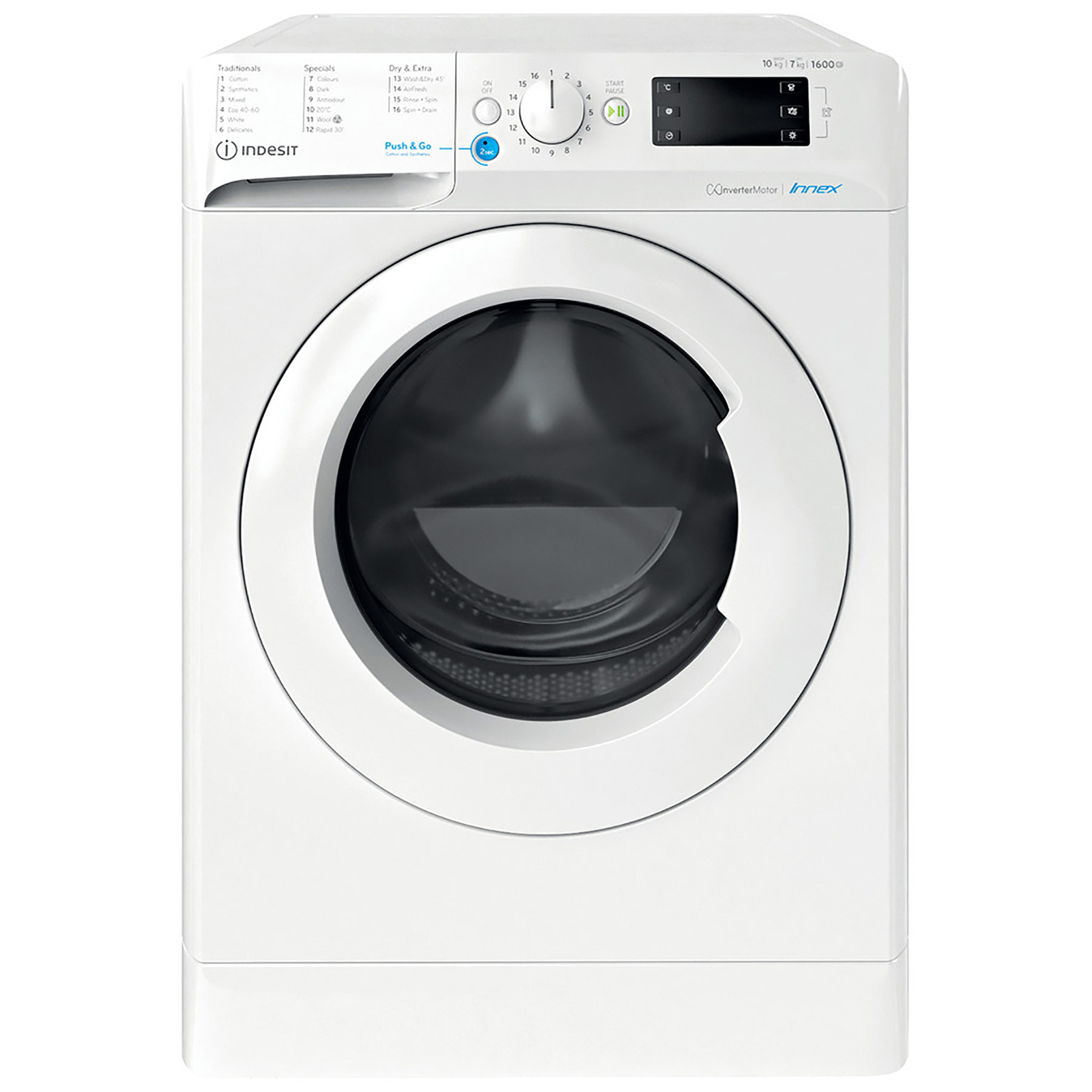 Image of Indesit BDE107625XWU Washer Dryer in White 1600rpm 10kg 7kg E Rated