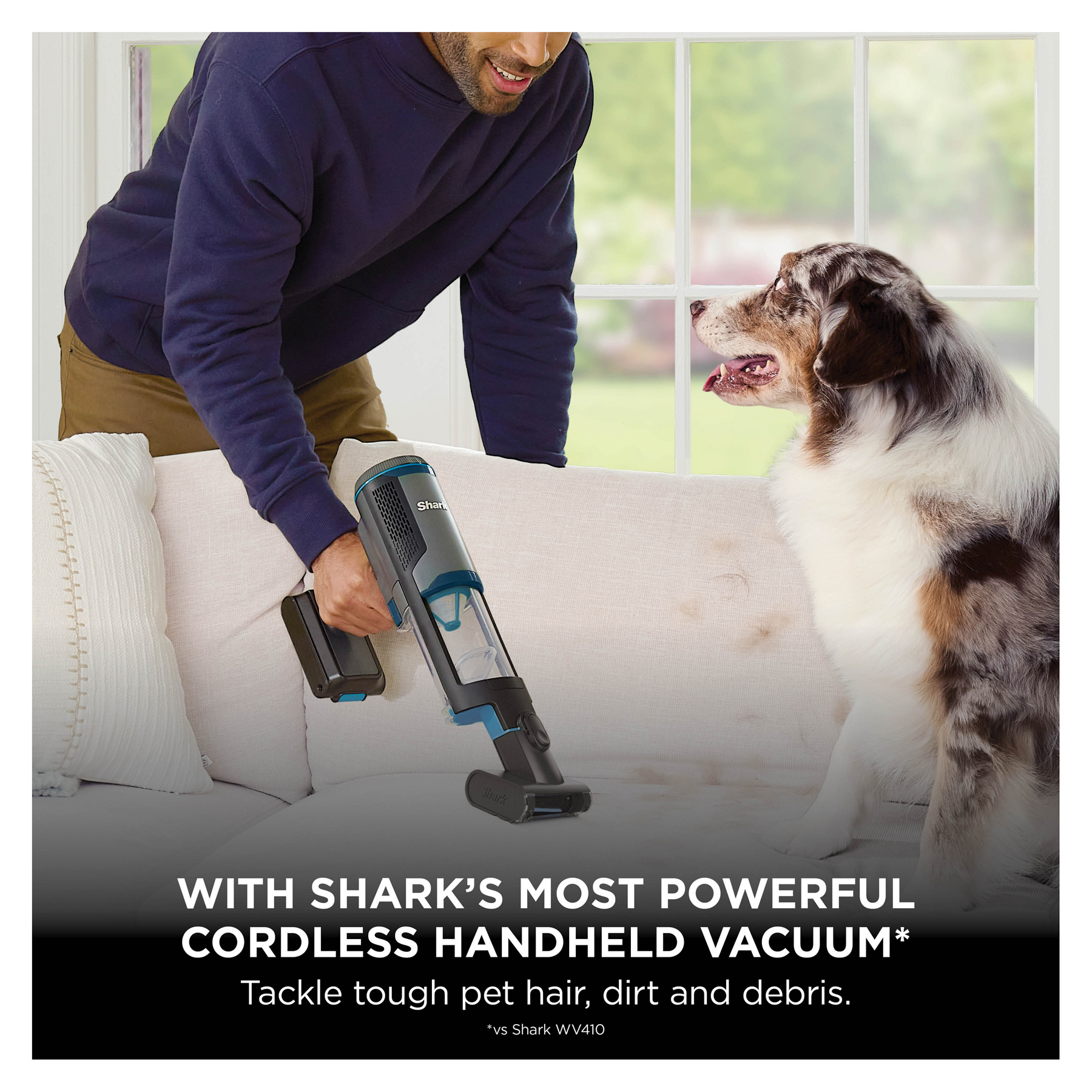 Shark BH102UK PowerBoost Pet Handheld Vacuum Charcoal with Blue, photo 4