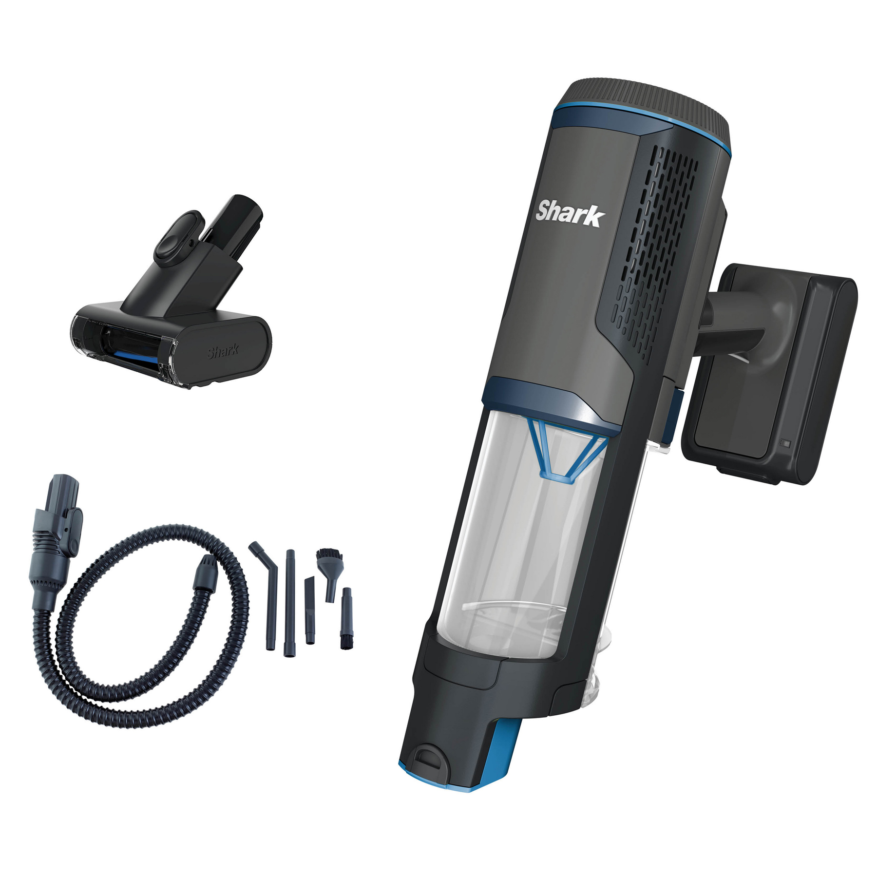 Shark BH102UK PowerBoost Pet Handheld Vacuum Charcoal with Blue