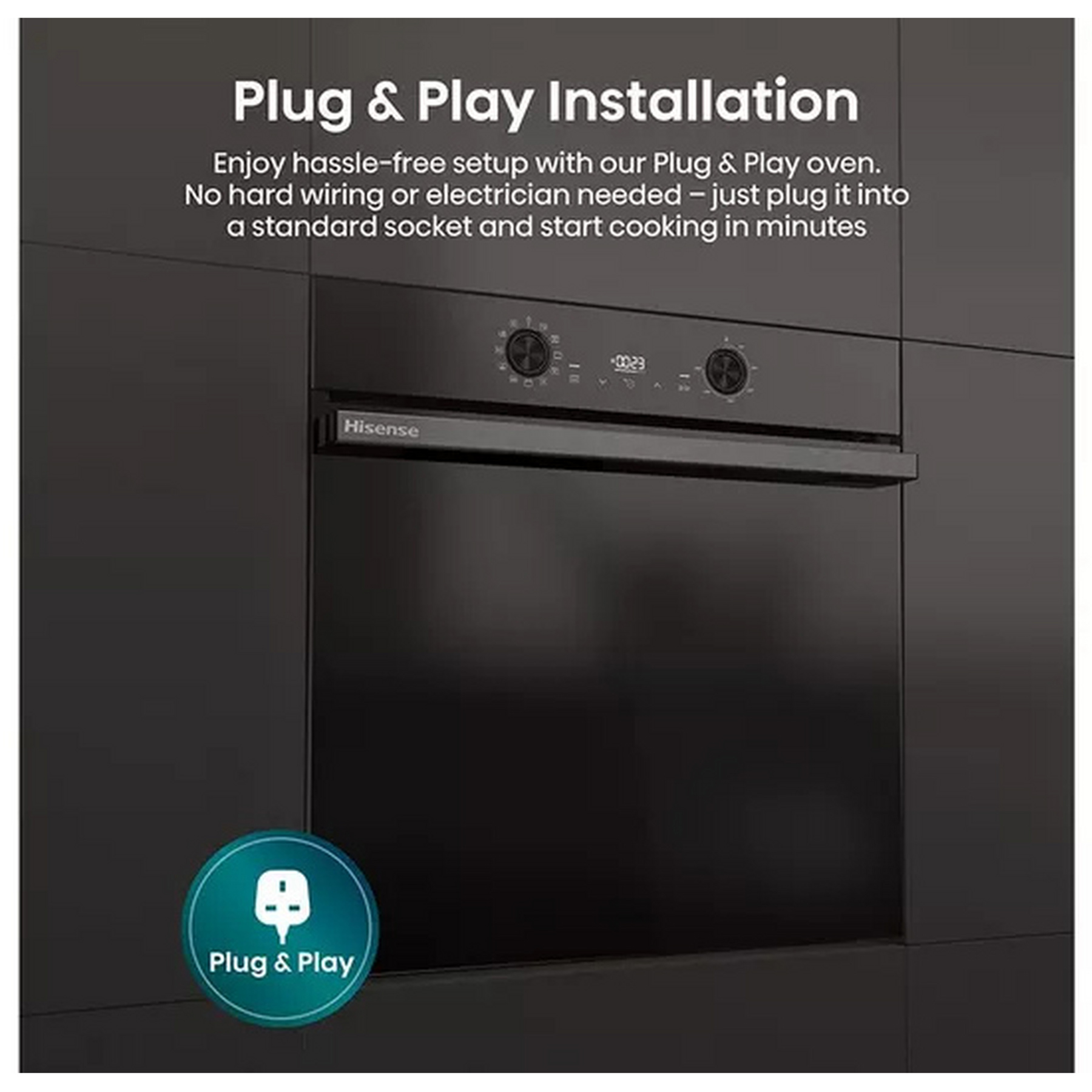 Hisense BI622ABPGUK Built In Electric Single Oven in Black 77L A Rated, photo 2