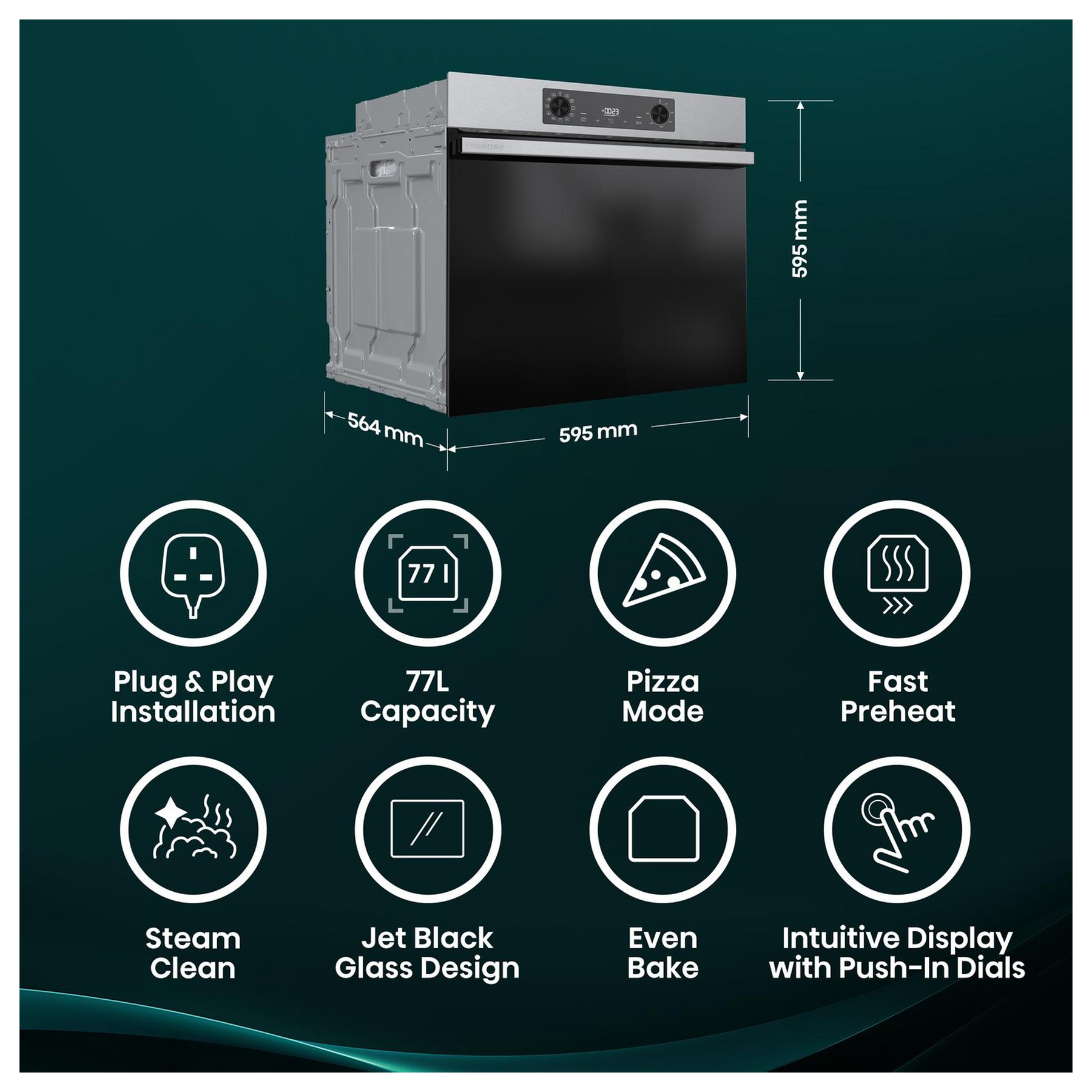 Hisense BI622AXPGUK Built In Electric Single Oven in Stainless Steel 7, photo 4