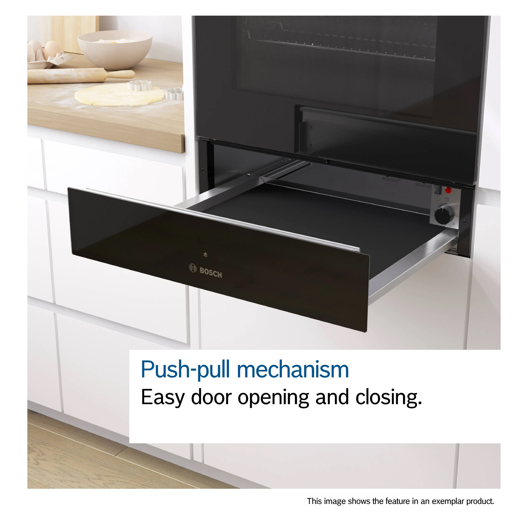 Bosch BIC510NS0B Series 6 14cm Built In Warming Drawer in Black St St, photo 4