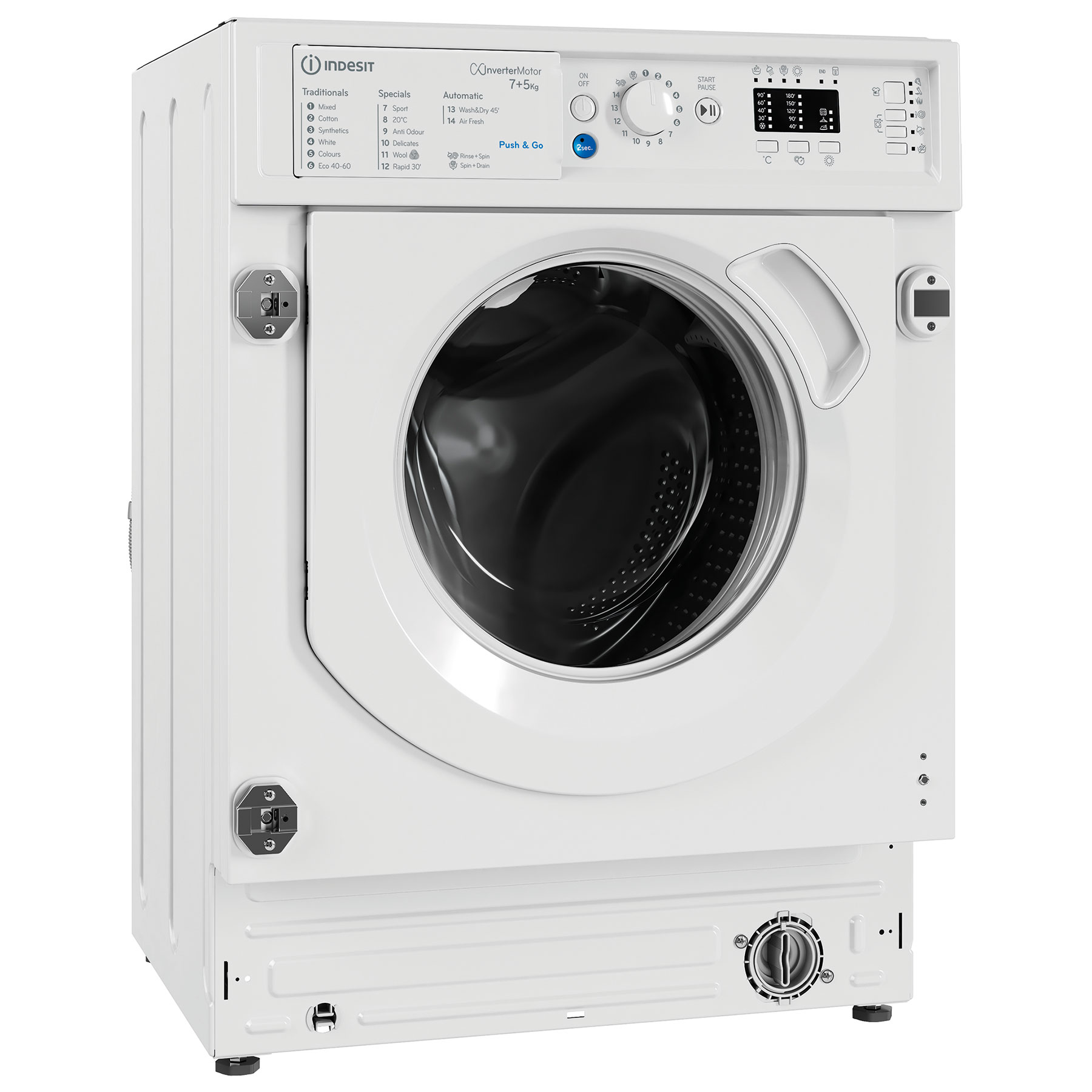 Indesit BIWDIL75148 Integrated Washer Dryer 1400 Spin 7kg 5kg E Rated, photo 2