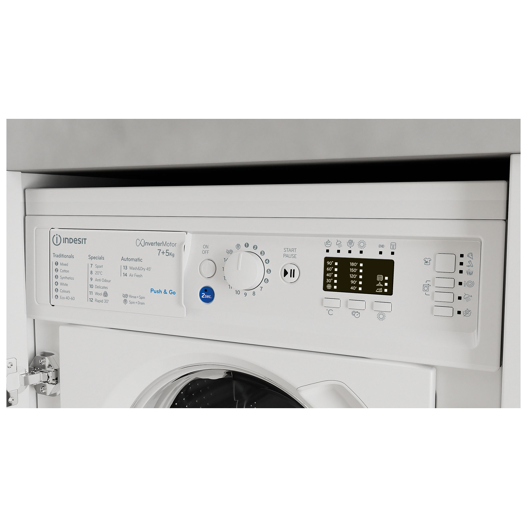 Indesit BIWDIL75148 Integrated Washer Dryer 1400 Spin 7kg 5kg E Rated, photo 3