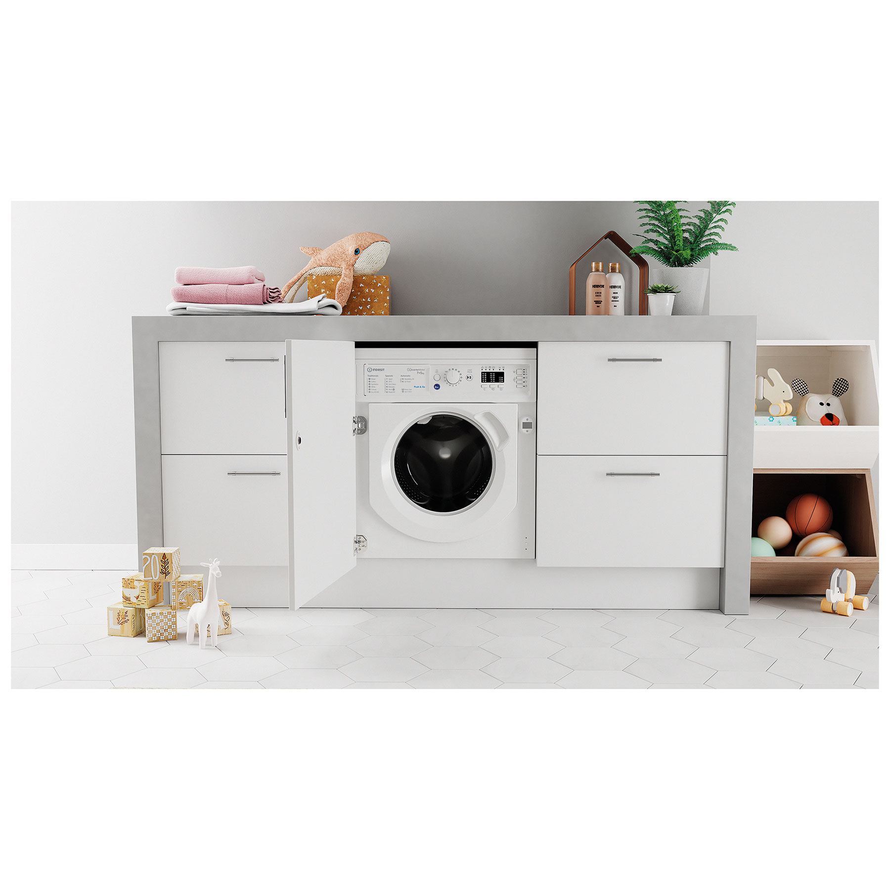 Indesit BIWDIL75148 Integrated Washer Dryer 1400 Spin 7kg 5kg E Rated, photo 4