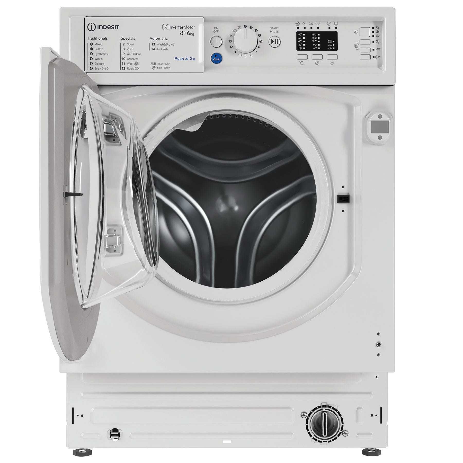 Indesit BIWDIL861485 Integrated Washer Dryer 1400 Spin 8kg 6kg D Rated, photo 2
