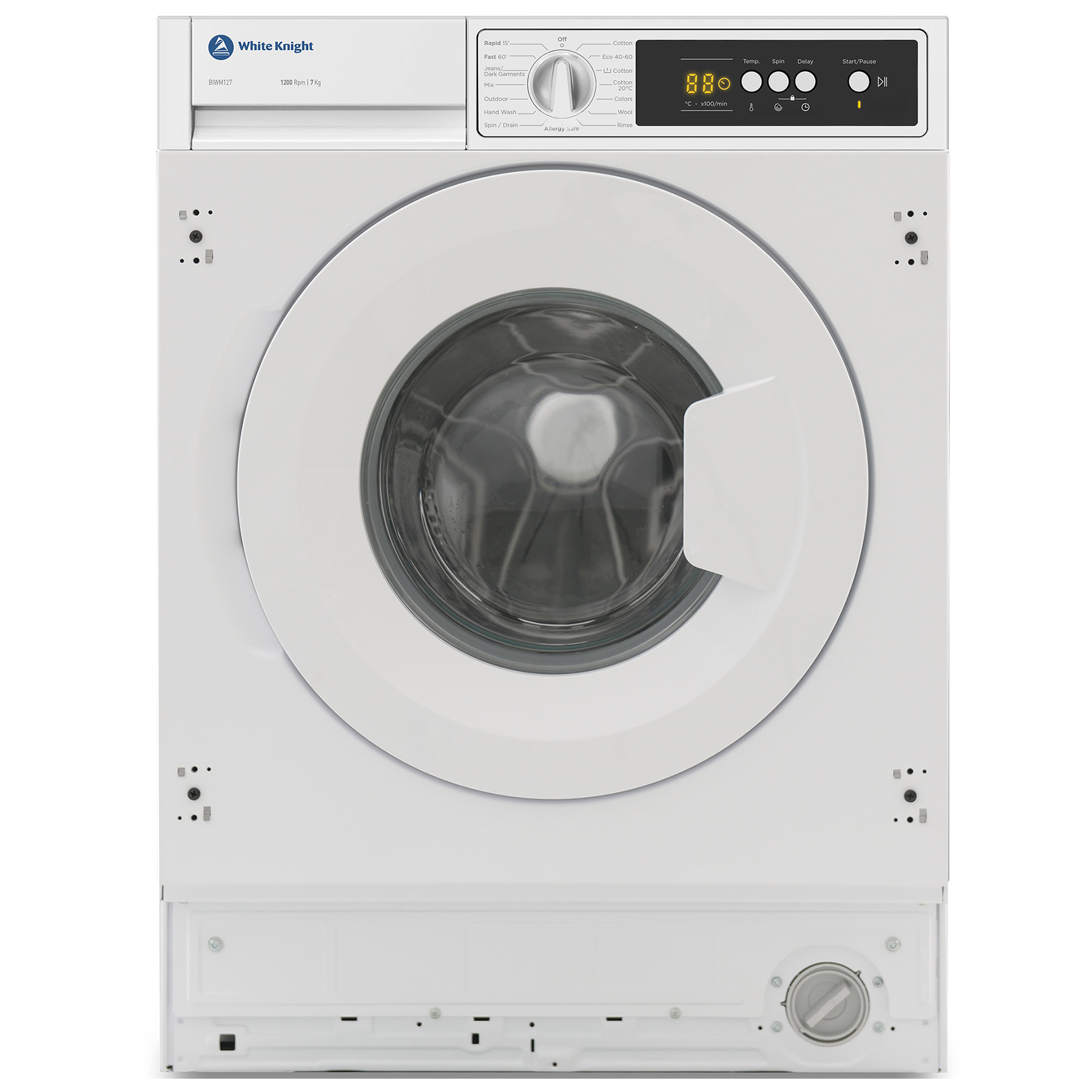 White Knight BIWM127 Integrated Washing Machine 1200rpm 7kg D Rated