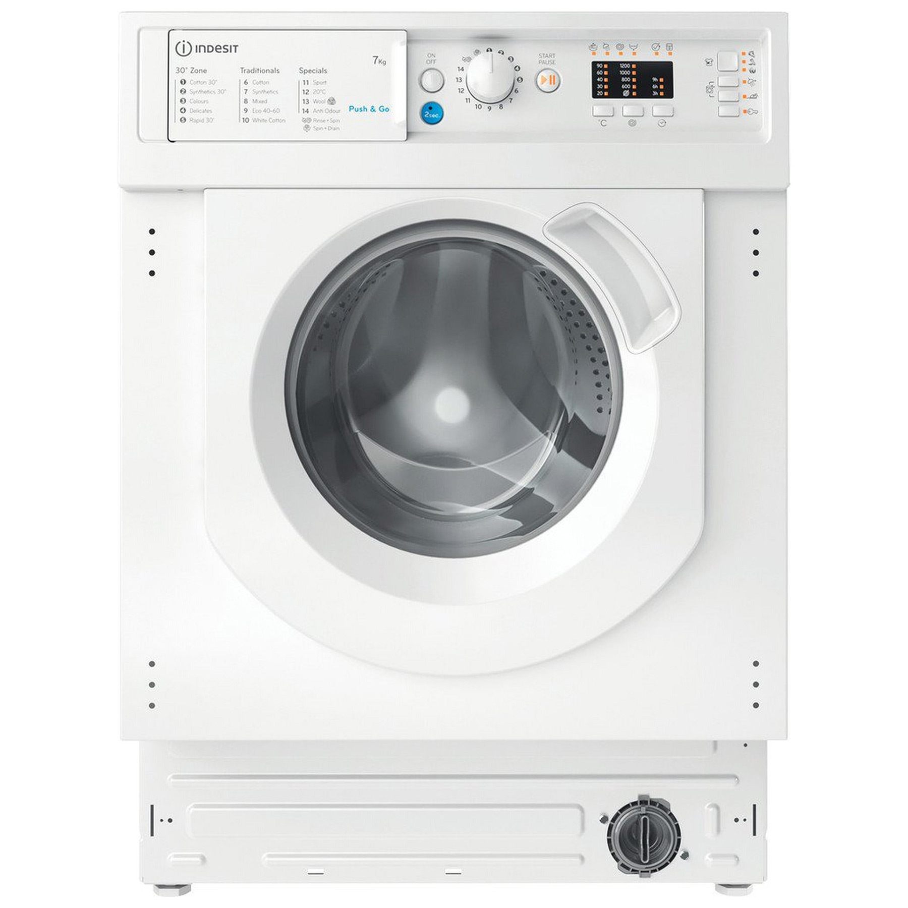 indesit biwmil71252 integrated washing machine 1200rpm 7kg e rated