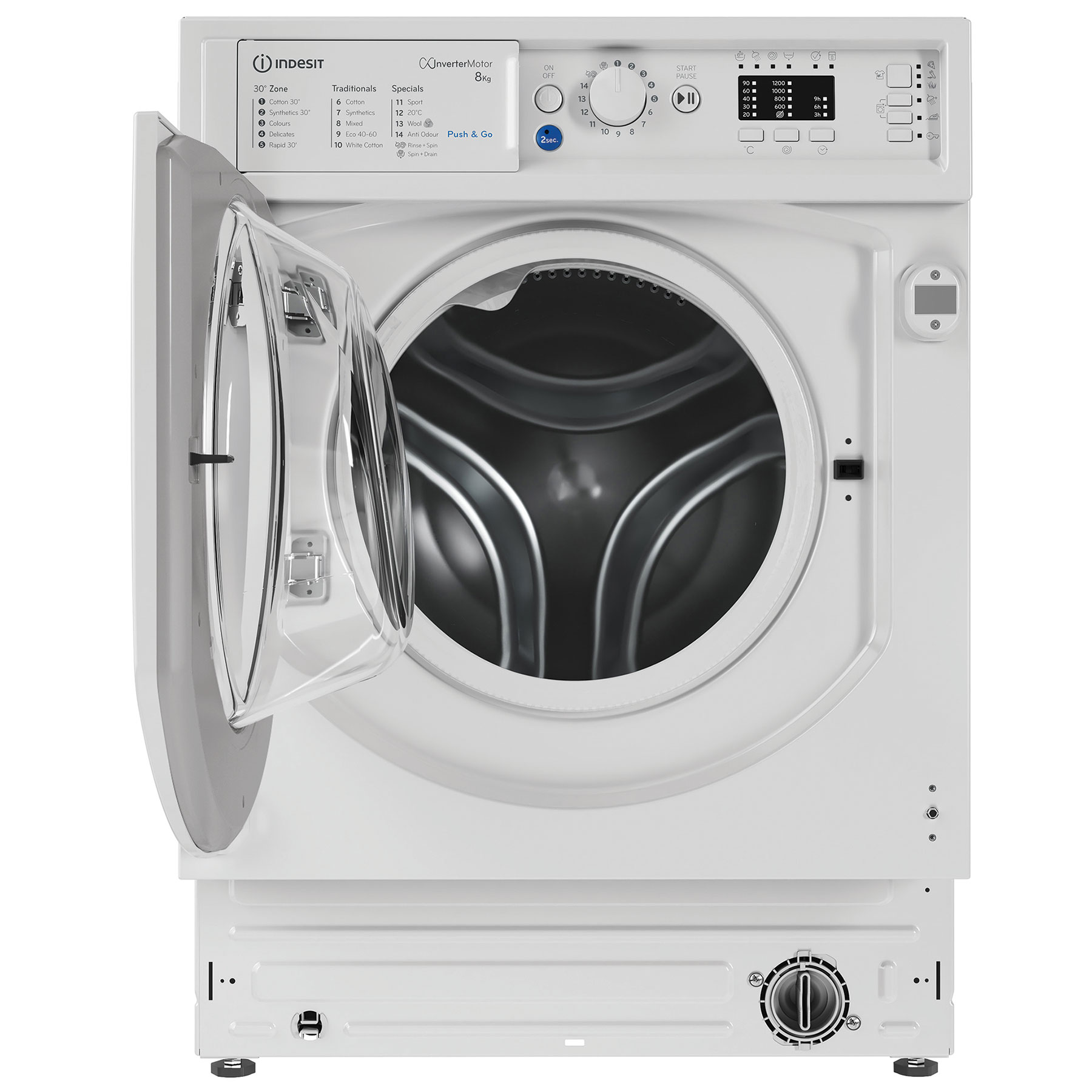 Indesit BIWMIL81485 Integrated 8kg 1400 Spin Washing Machine B Rated P, photo 2