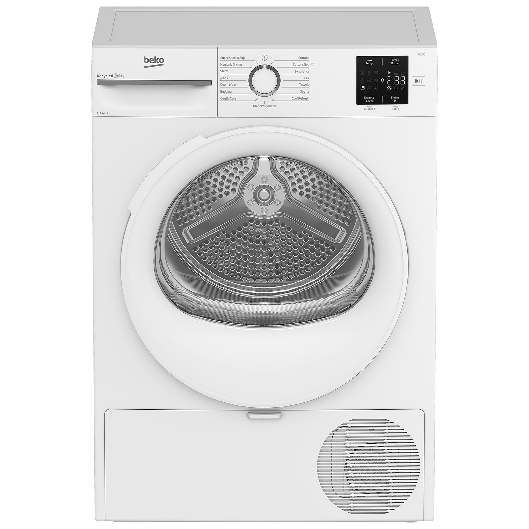 Image of Beko BMN3T3823W 8kg Heat Pump Condenser Dryer in White A Rated