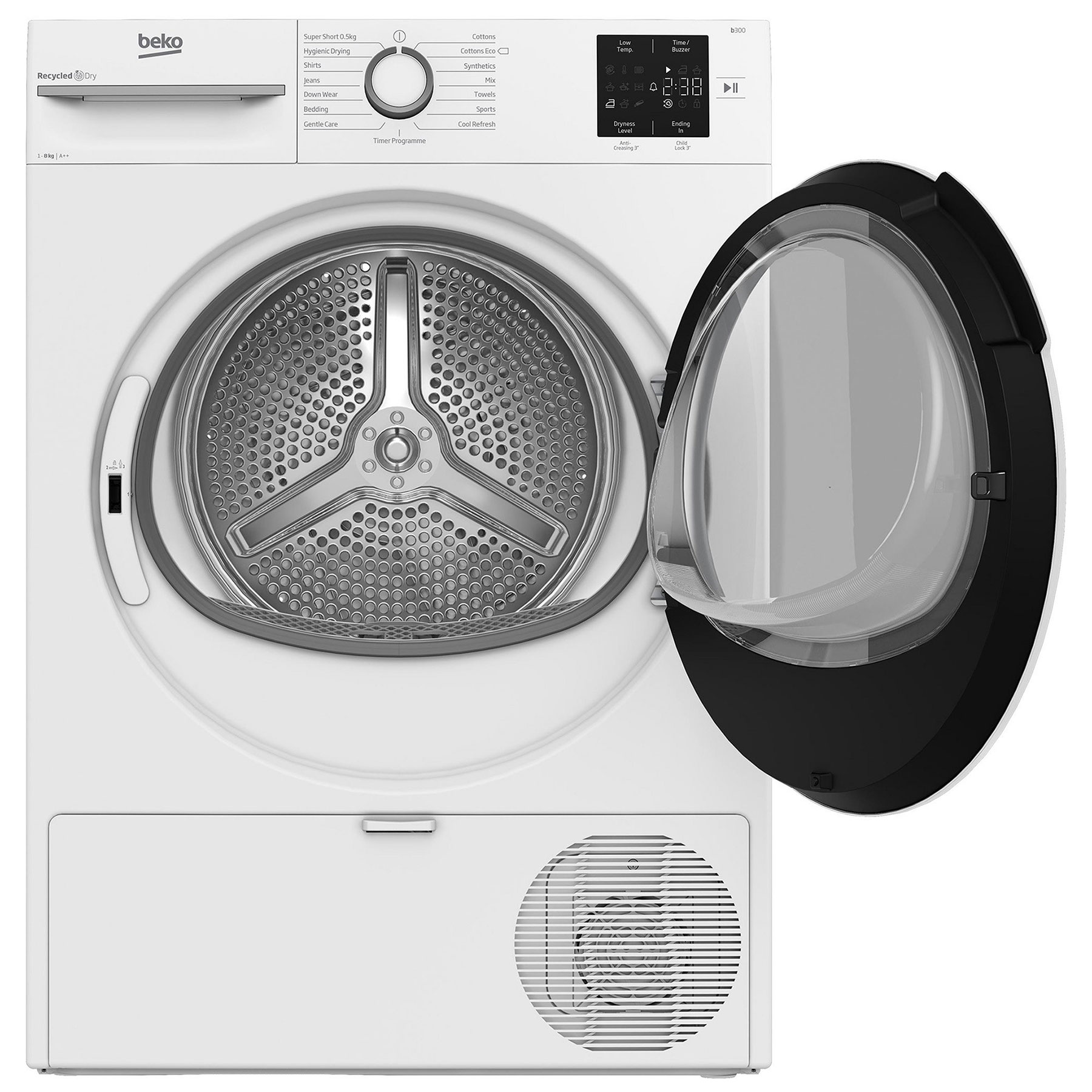 Beko BMN3T3823W 8kg Heat Pump Condenser Dryer in White A Rated, photo 2