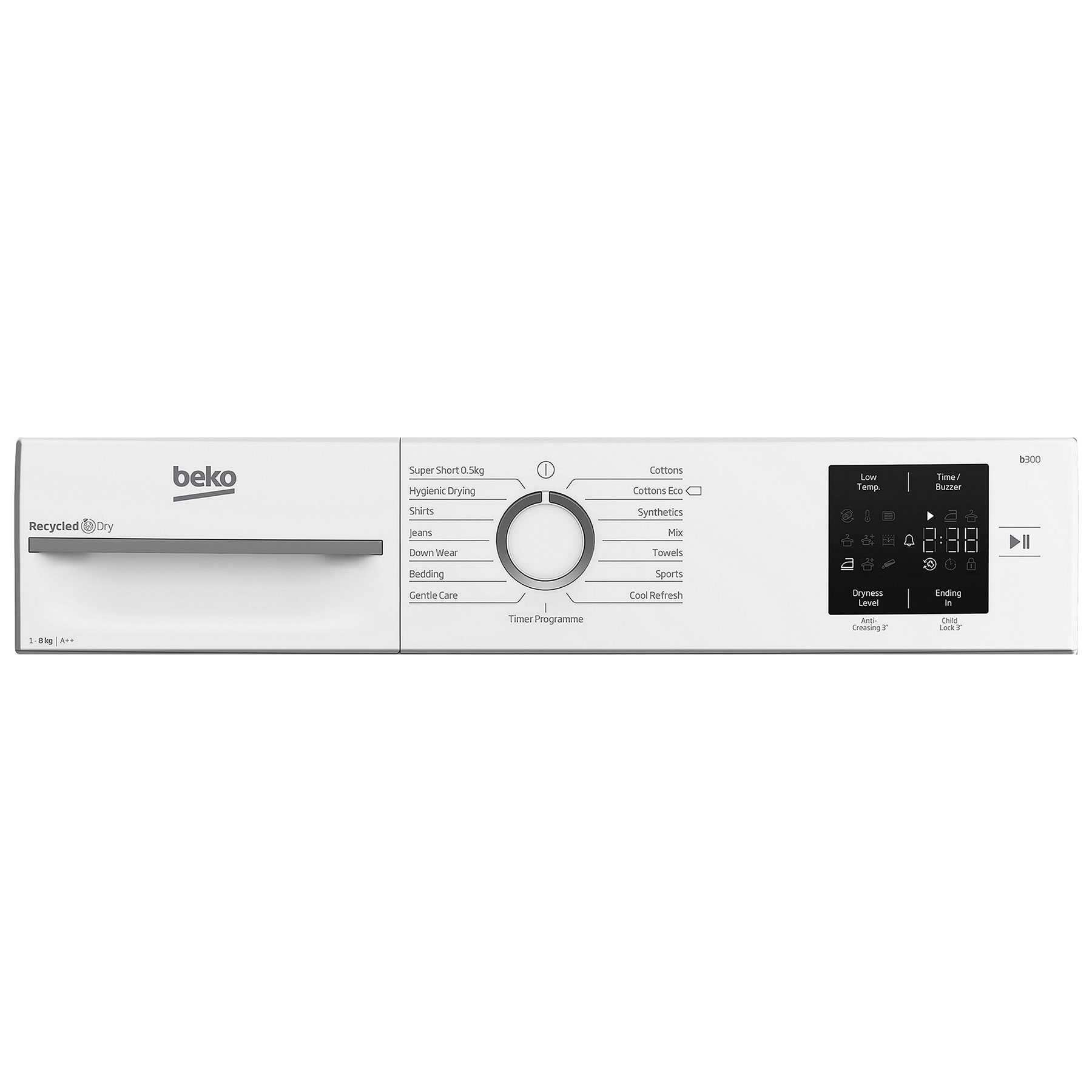 Beko BMN3T3823W 8kg Heat Pump Condenser Dryer in White A Rated, photo 4