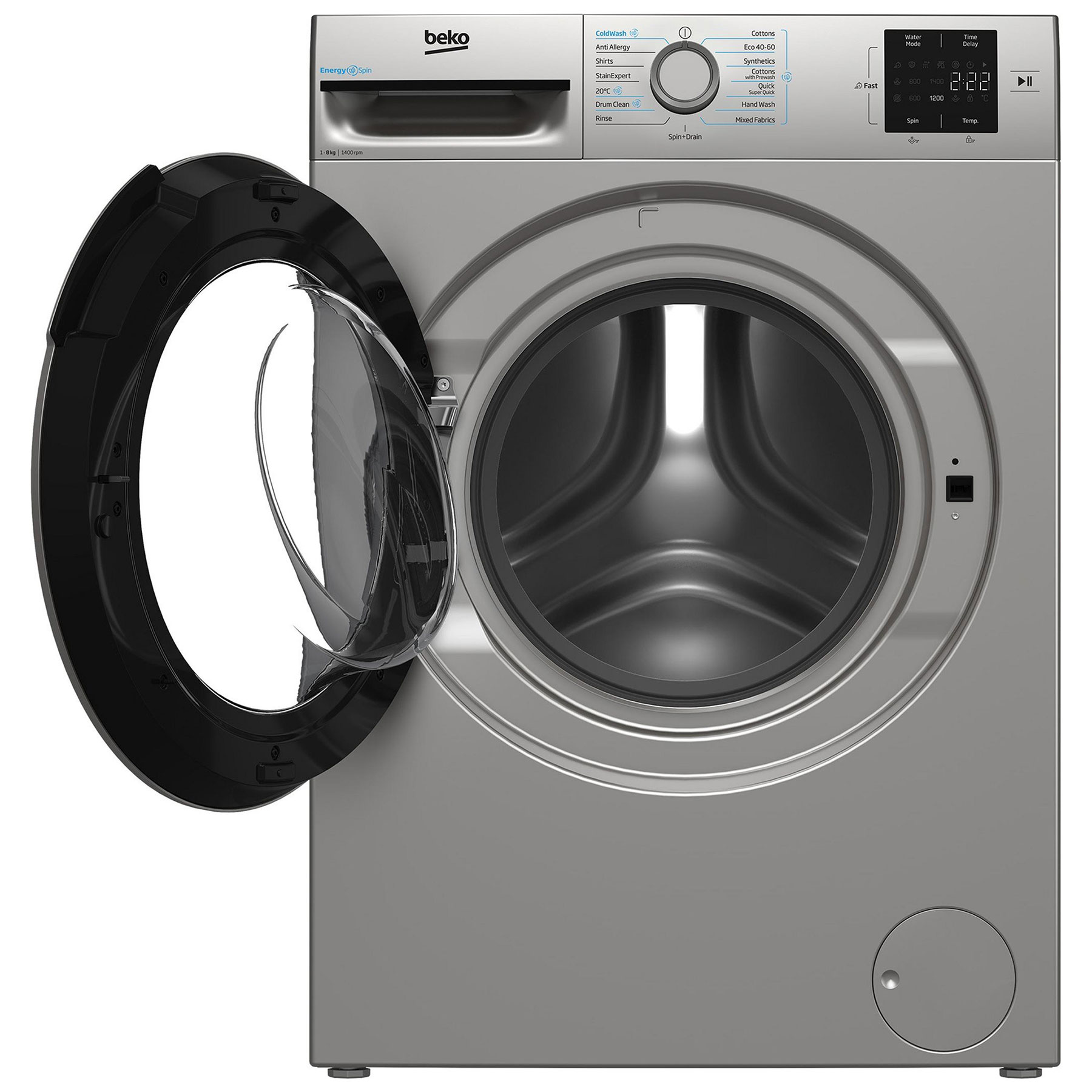 Beko BMN3WT3841S 8kg 1400 Spin Washing Machine in Silver A Rated ProSm, photo 2