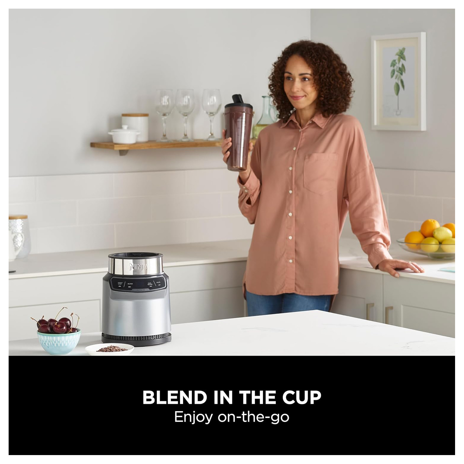 Ninja BN500UK Motorised Compact Blender with Auto iQ Dark Grey 1000W, photo 4