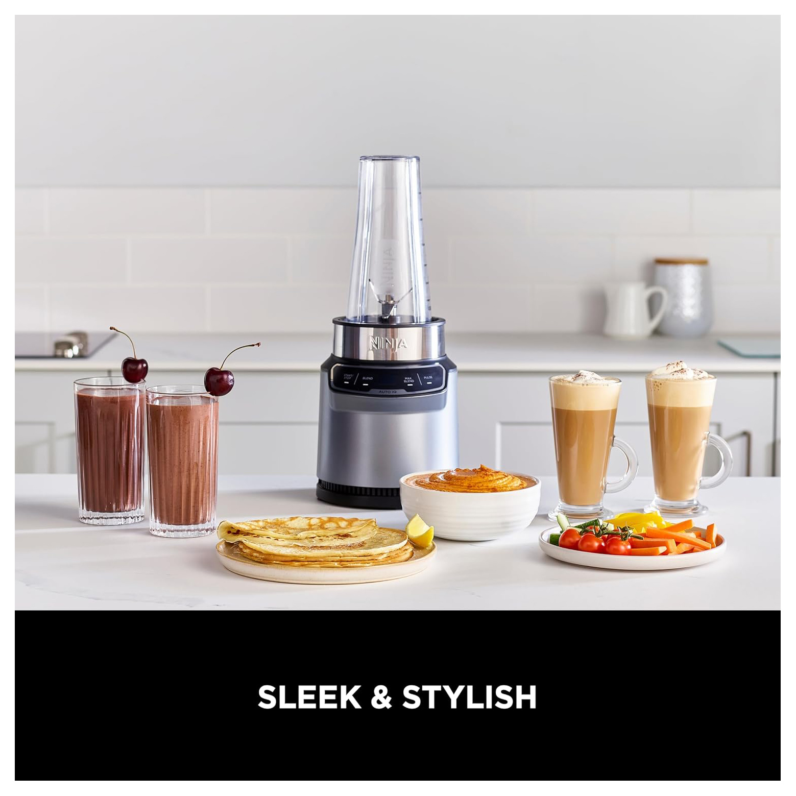 Ninja BN500UK Motorised Compact Blender with Auto iQ Dark Grey 1000W, photo 5