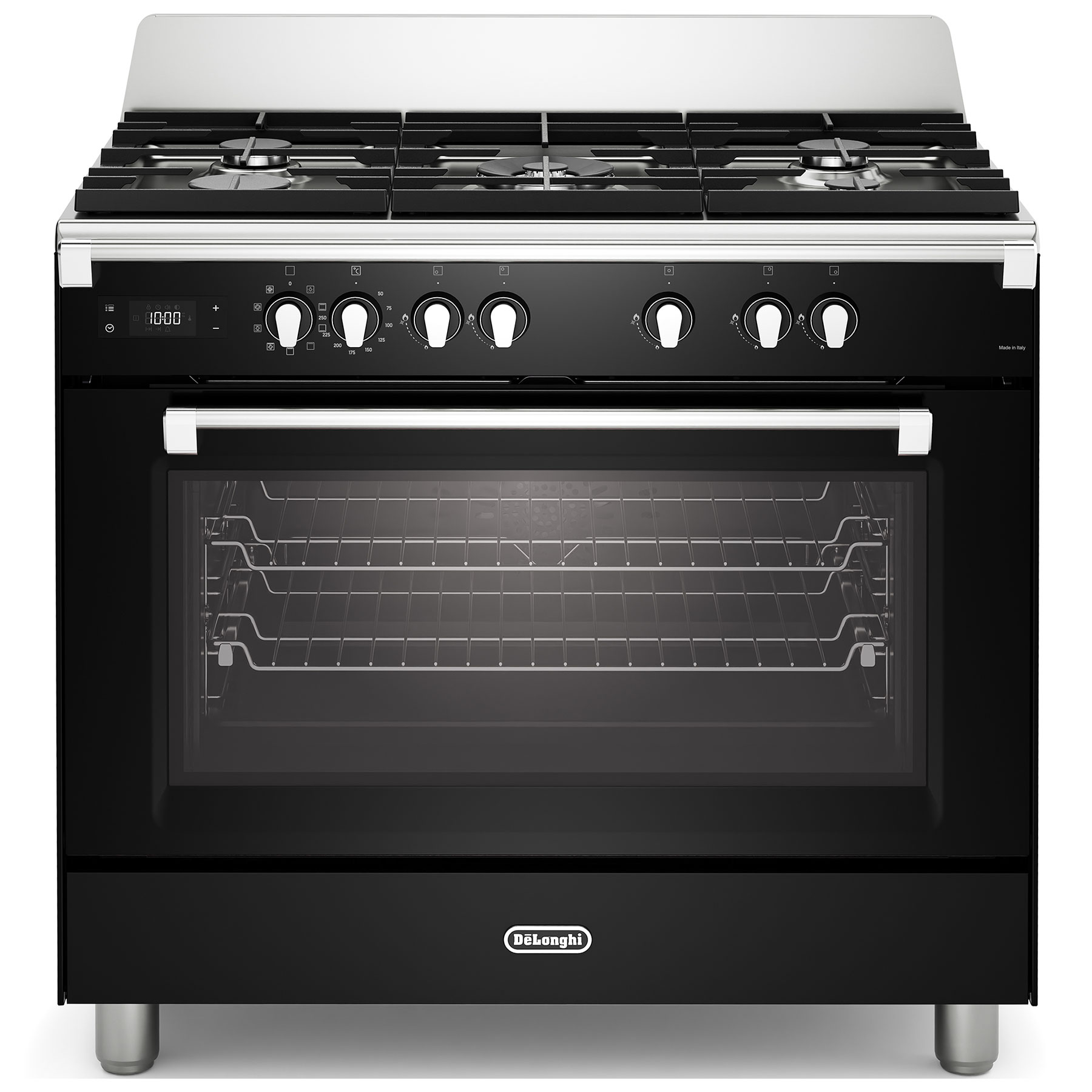 Delonghi BS965MXN 90cm Wide Bassano Dual Fuel Range Cooker in Gloss Bl