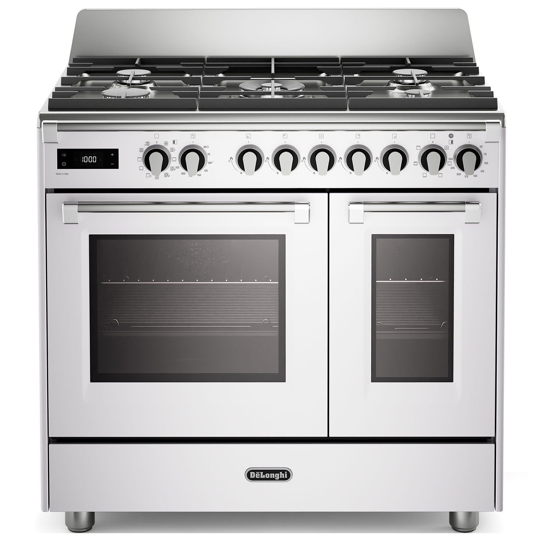 Delonghi BS965TMXW 90cm Wide Bassano Dual Fuel Range Cooker in White