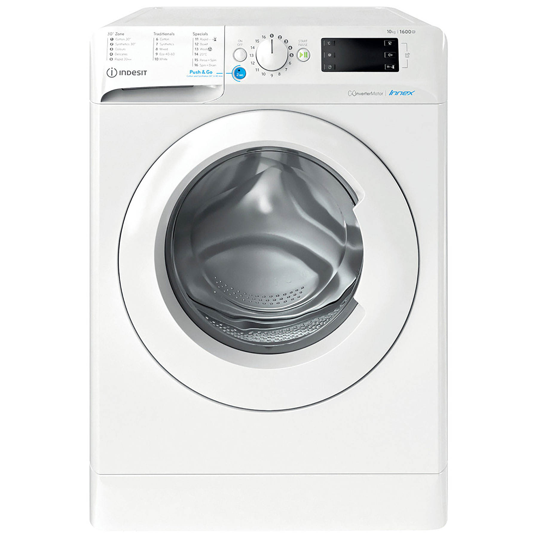 Image of Indesit BWE101685XW INNEX Washing Machine in White 1600rpm 10kg B Rate