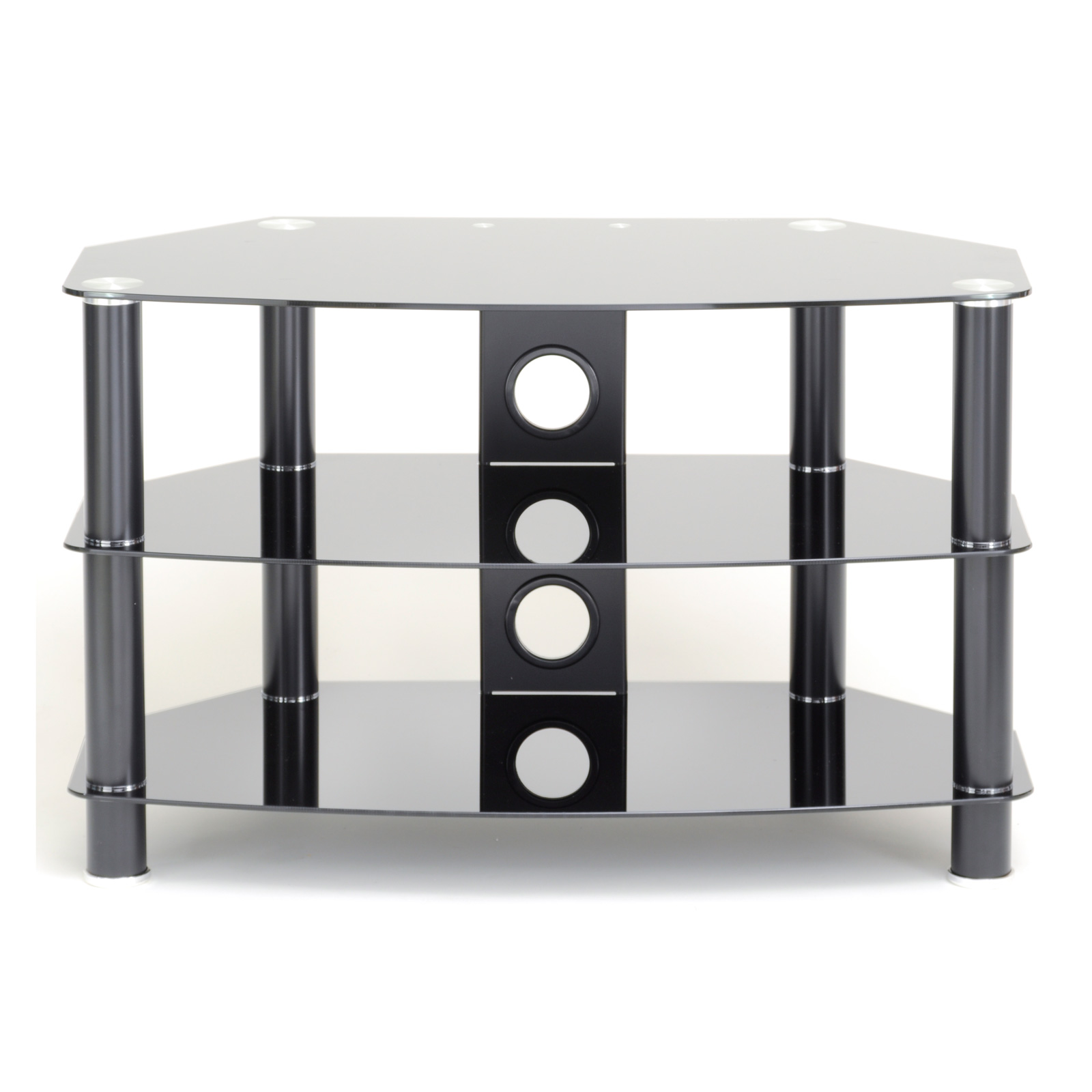 TTAP C303C 600 3B Vantage Curve 600mm TV Stand in Satin Black with Gla