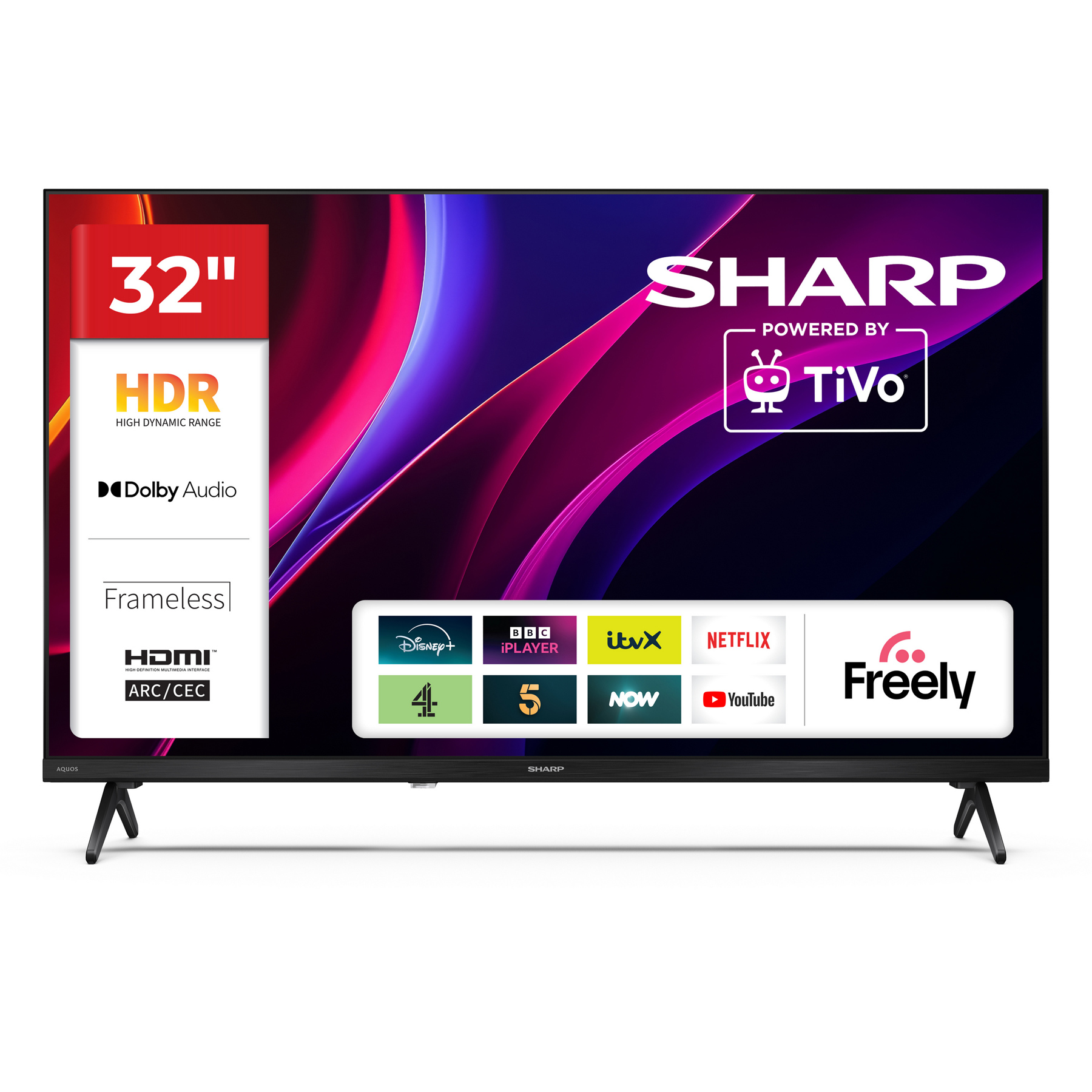 Sharp C32HE2245KB 32 HDR HD Ready Smart LED TV HDR10 TiVo OS with Free