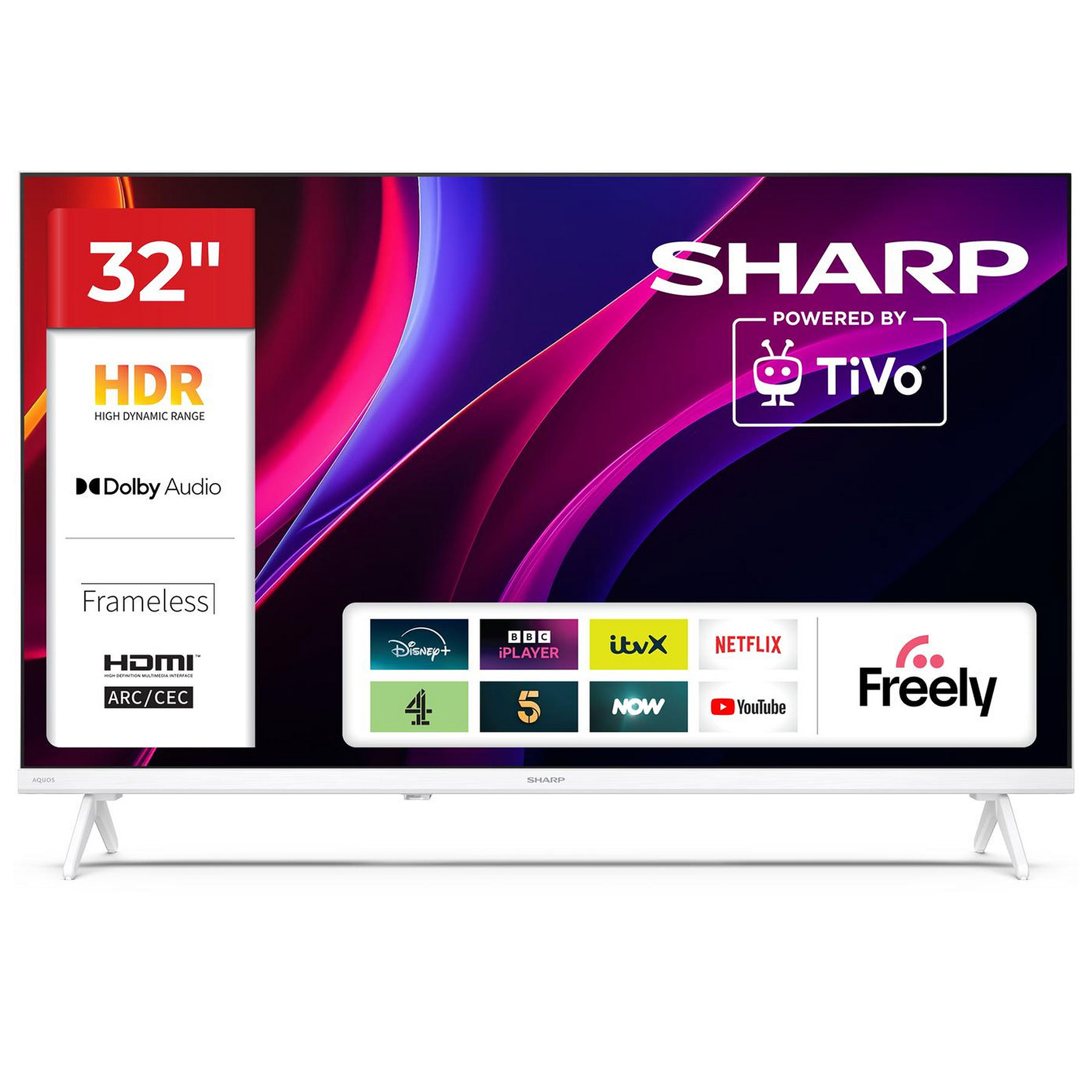 Sharp C32HE2245KW 32 HDR HD Ready Smart LED TV HDR10 TiVo OS with Free