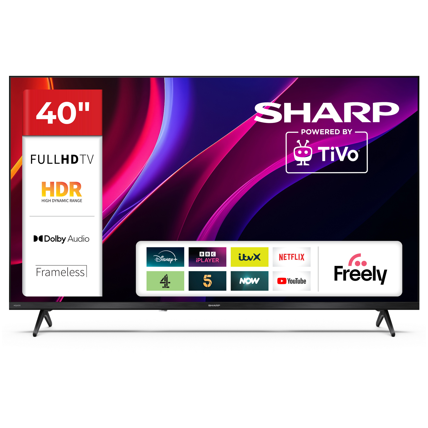 Sharp C40HE2245KB 40 Full HD HDR Smart LED TV HDR10 TiVo OS with Freel