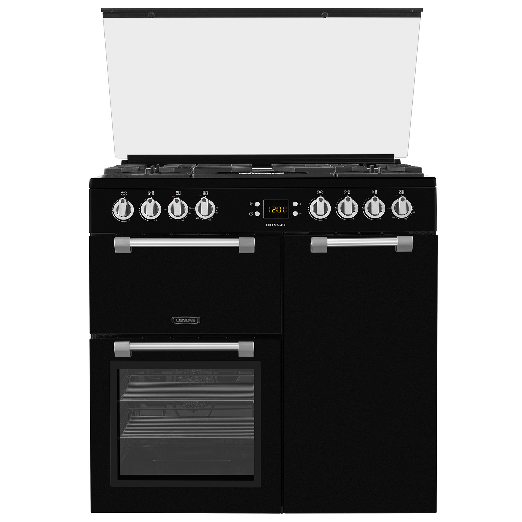 Leisure CC90F531K 90cm Wide Chefmaster Dual Fuel Range Cooker in Black