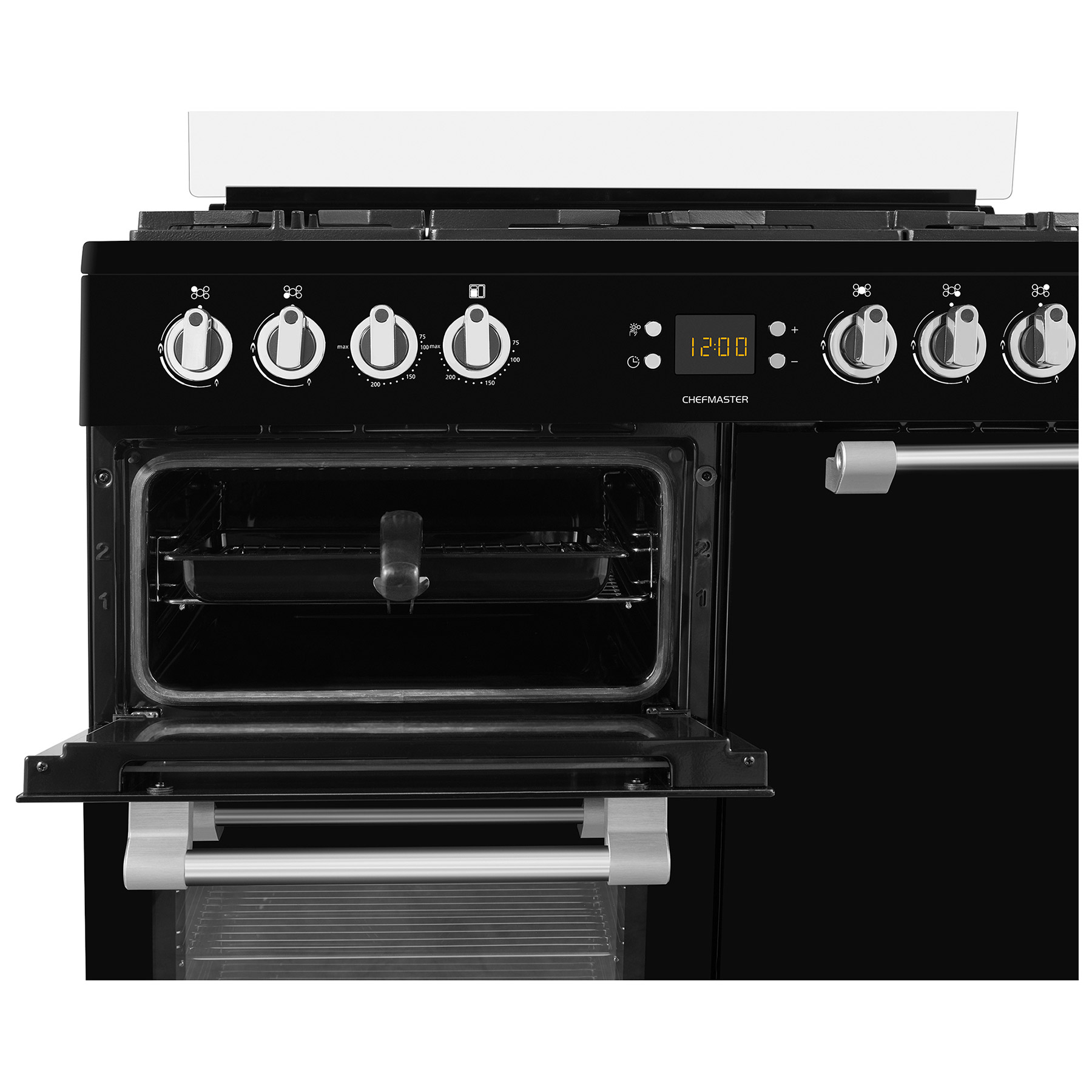 Leisure CC90F531K 90cm Wide Chefmaster Dual Fuel Range Cooker in Black, photo 4